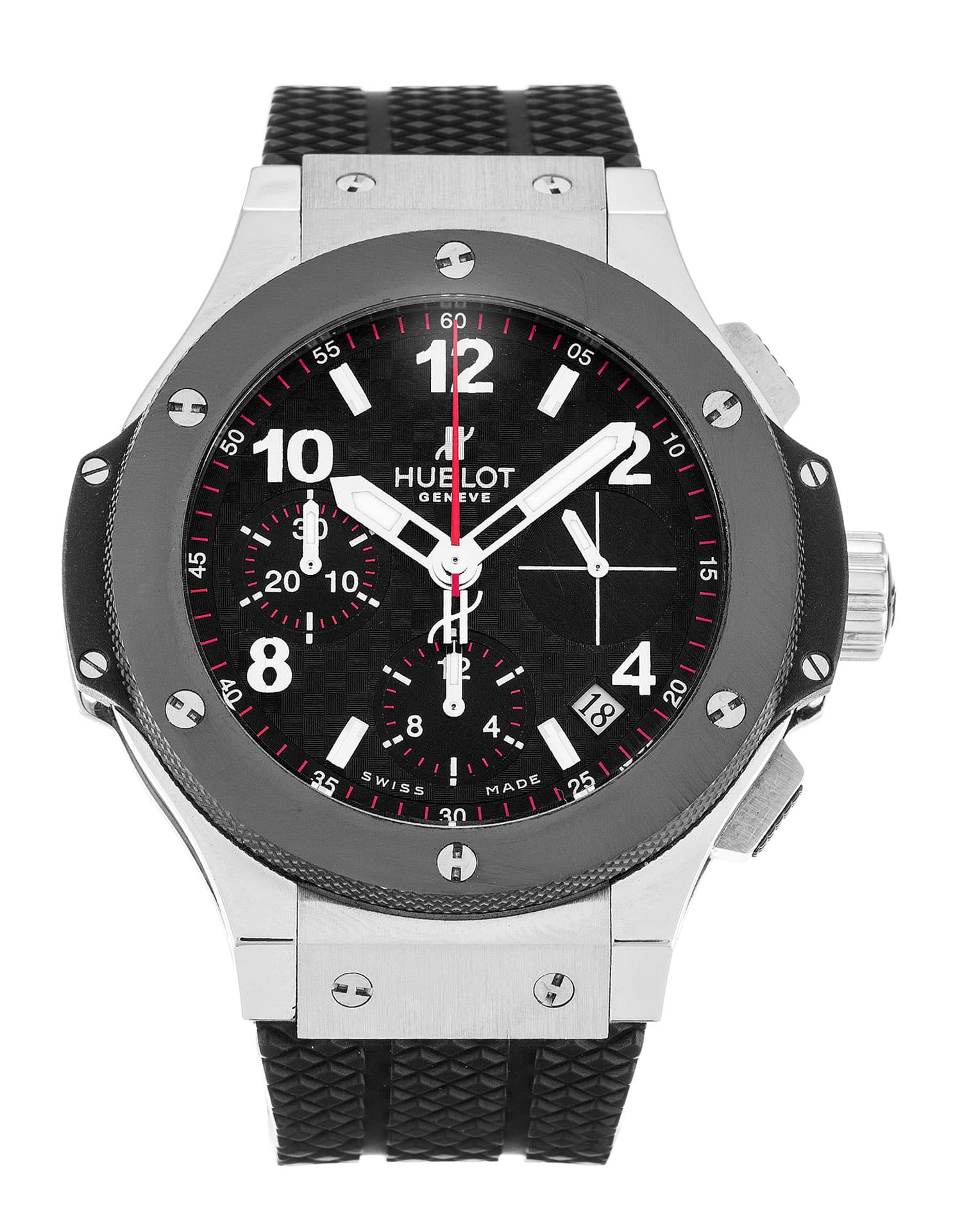 Hublot 41mm 342.SB.131.RX Automatic Carbon Steel Case Rubber Bracelet Carbon Dial Mens Watch