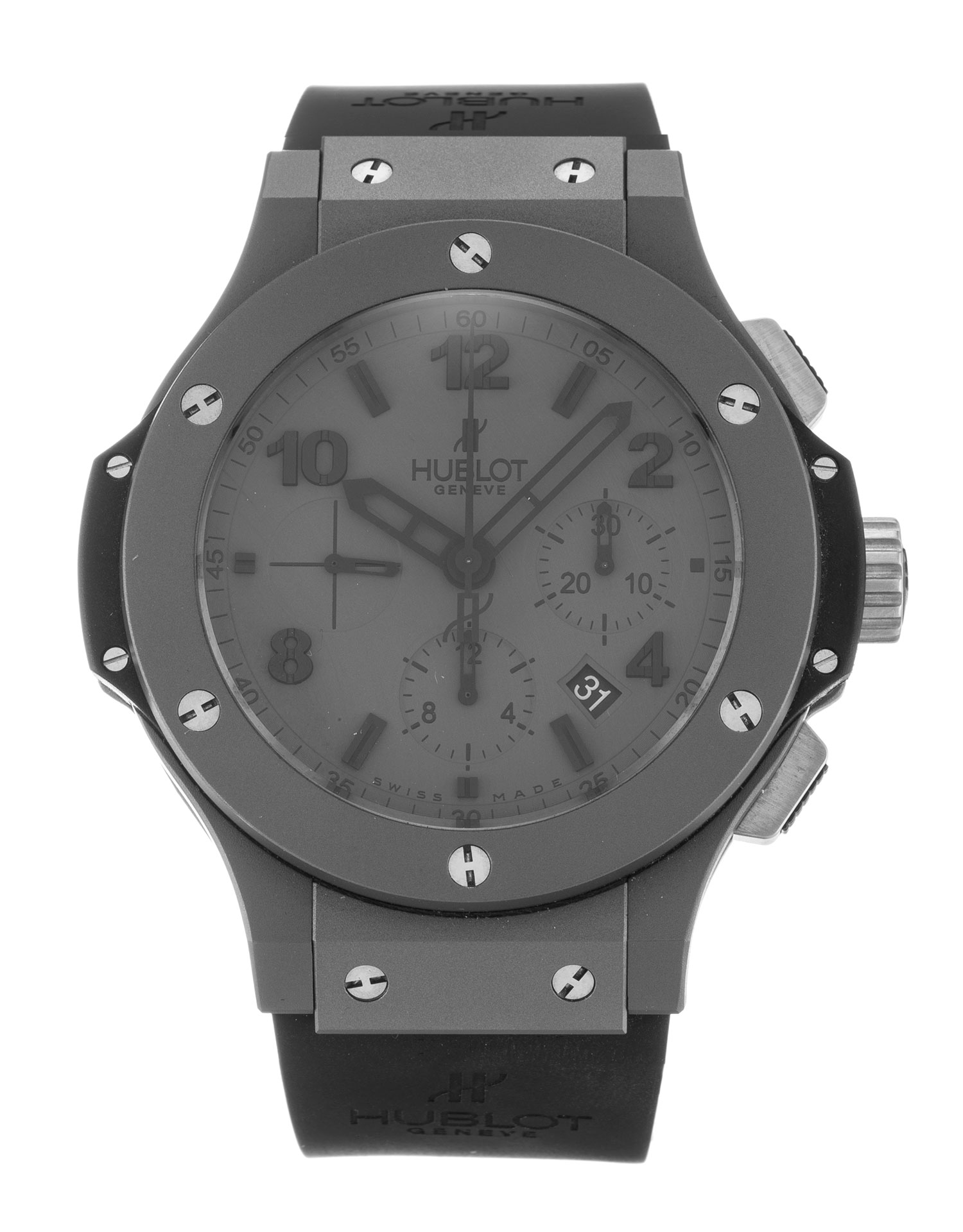 301.AI.460.RX - Hublot 44mm Replica Watch - Quartz - Titanium Case - Black Rubber Bracelet