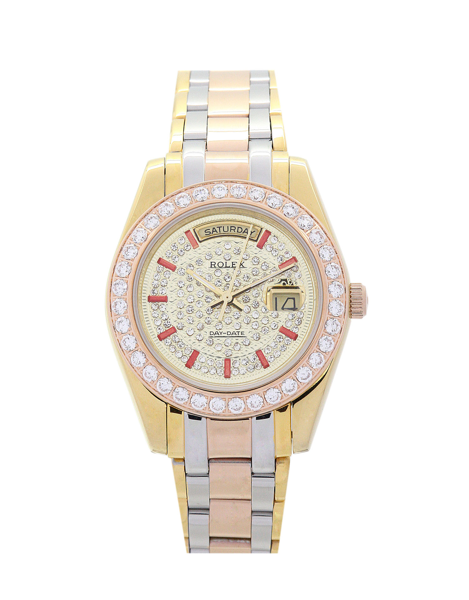 -118346-Rolex-Day-Date-Automatic-Rose-Gold-Yellow-Gold-Diamonds-Watch