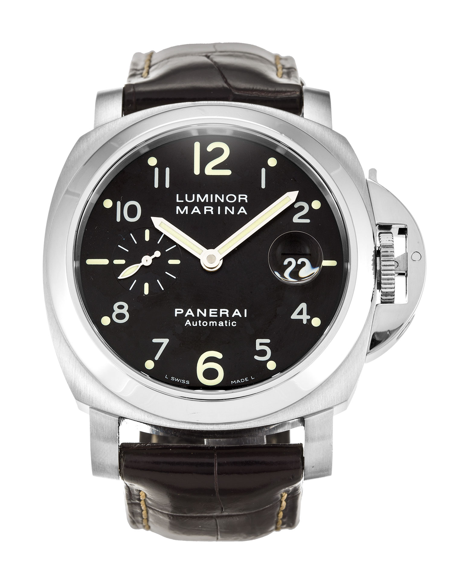 - PANERAI LUMINOR MARINA PAM00164 - Automatic - Steel Case - Black Arabic Dial - Replica Watch