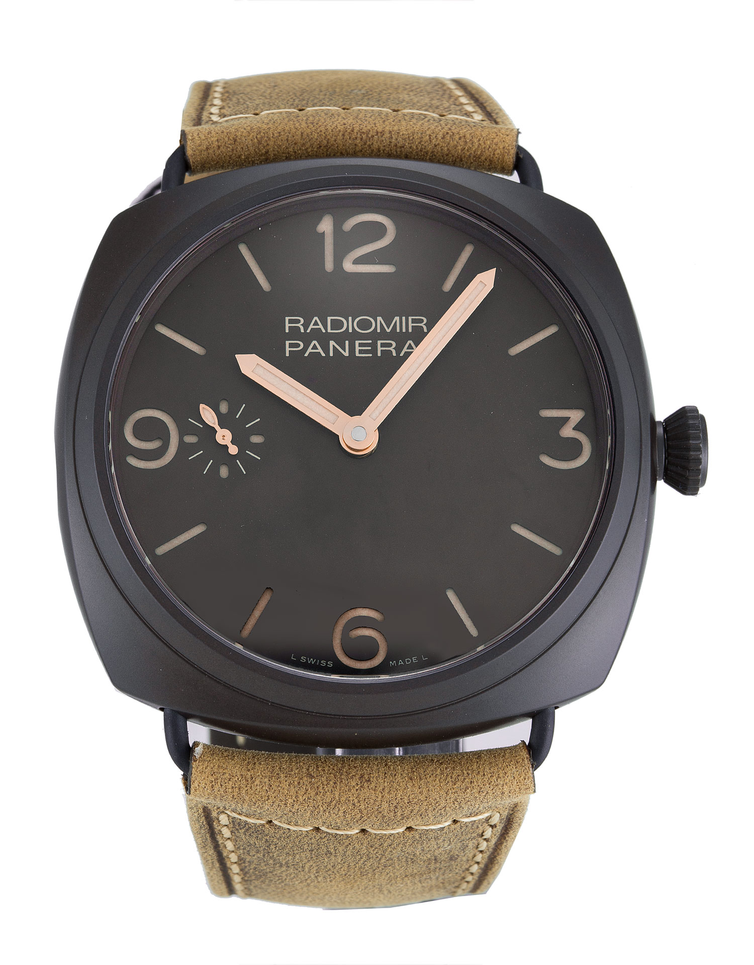 Panerai Radiomir Automatic PAM00504 Watch, Automatic, Ceramic Brown, Mens, Brown Arabic Dial