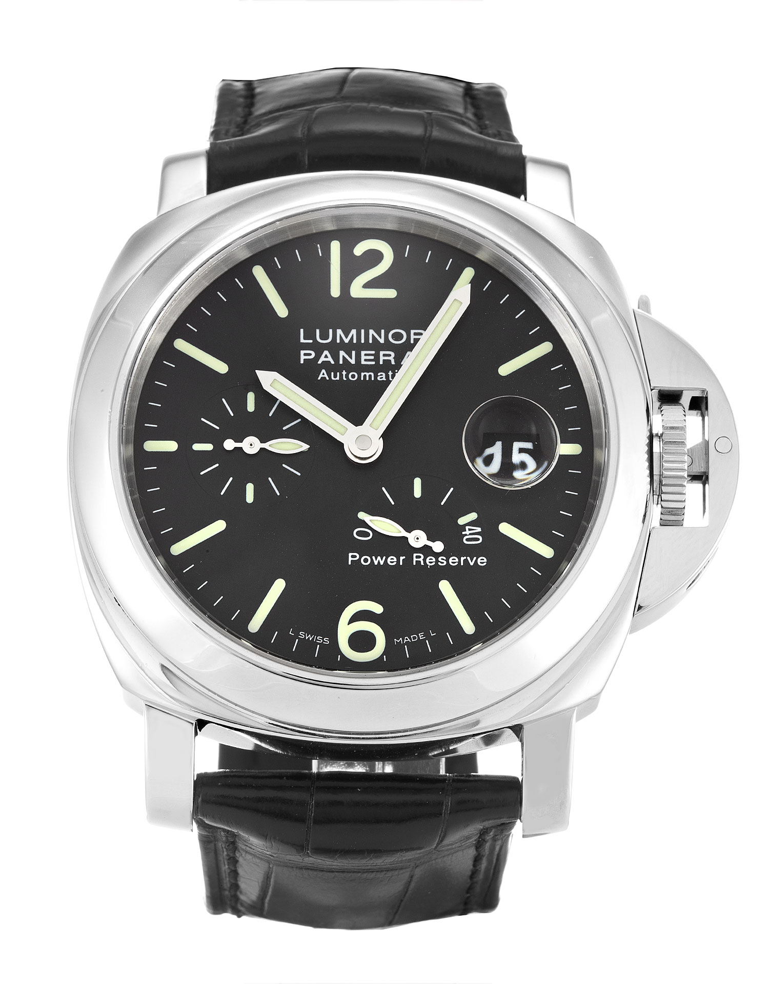 Panerai Luminor PAM00090 Replica Watch, Automatic, 44mm Steel Case, Black Baton Dial