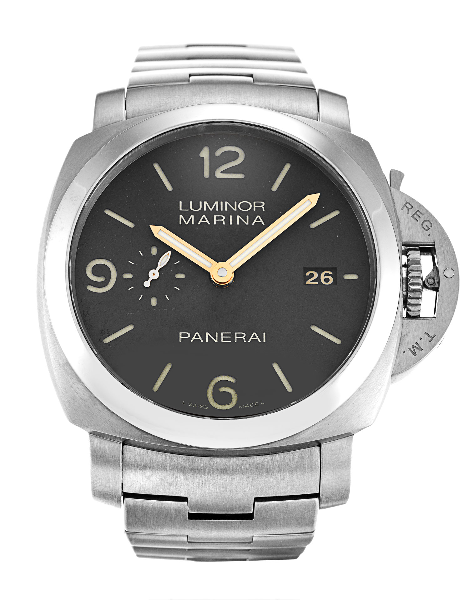 - PANERAI LUMINOR 1950 PAM00352 - Automatic - Brown Quarter Arabic Dial - Titanium - 44 MM Watch