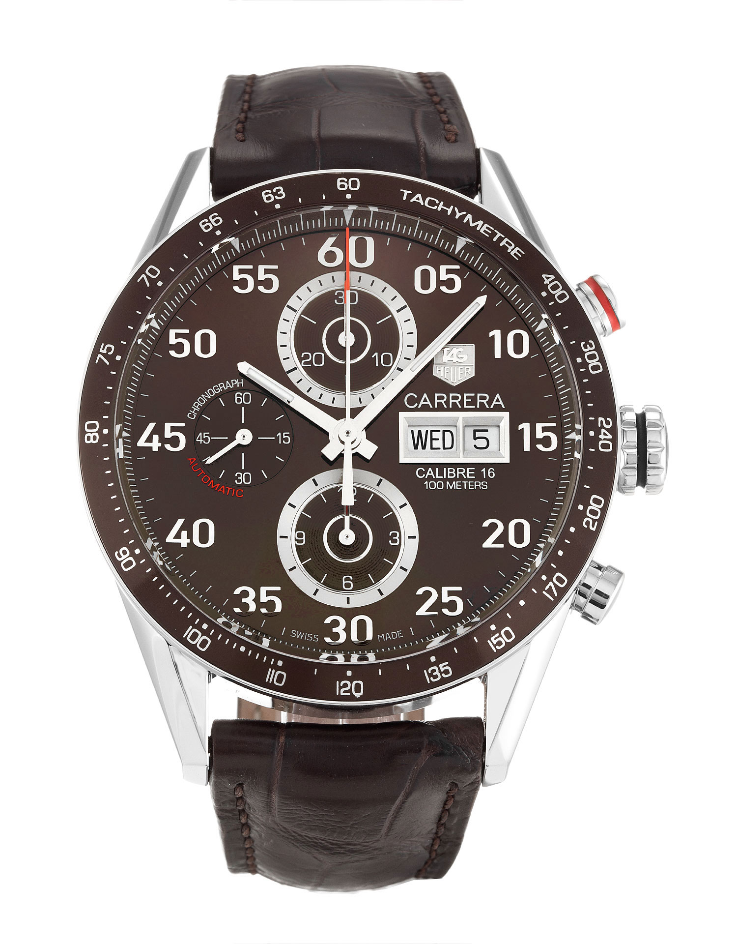 Tag Heuer Carrera CV2A12.FC6236 - Quartz - Mens - Brown Baton Dial - Steel Case - Replica Watch