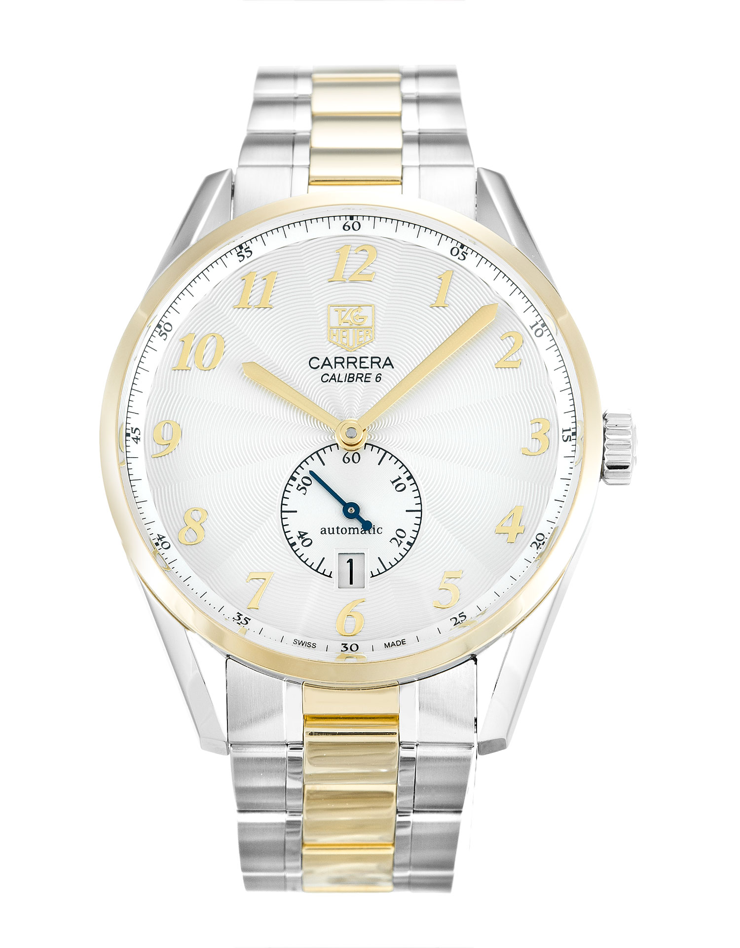 Tag Heuer Carrera WAS2150.BD0733 Automatic Silver Dial Steel & Yellow Gold Case Mens Replica Watch