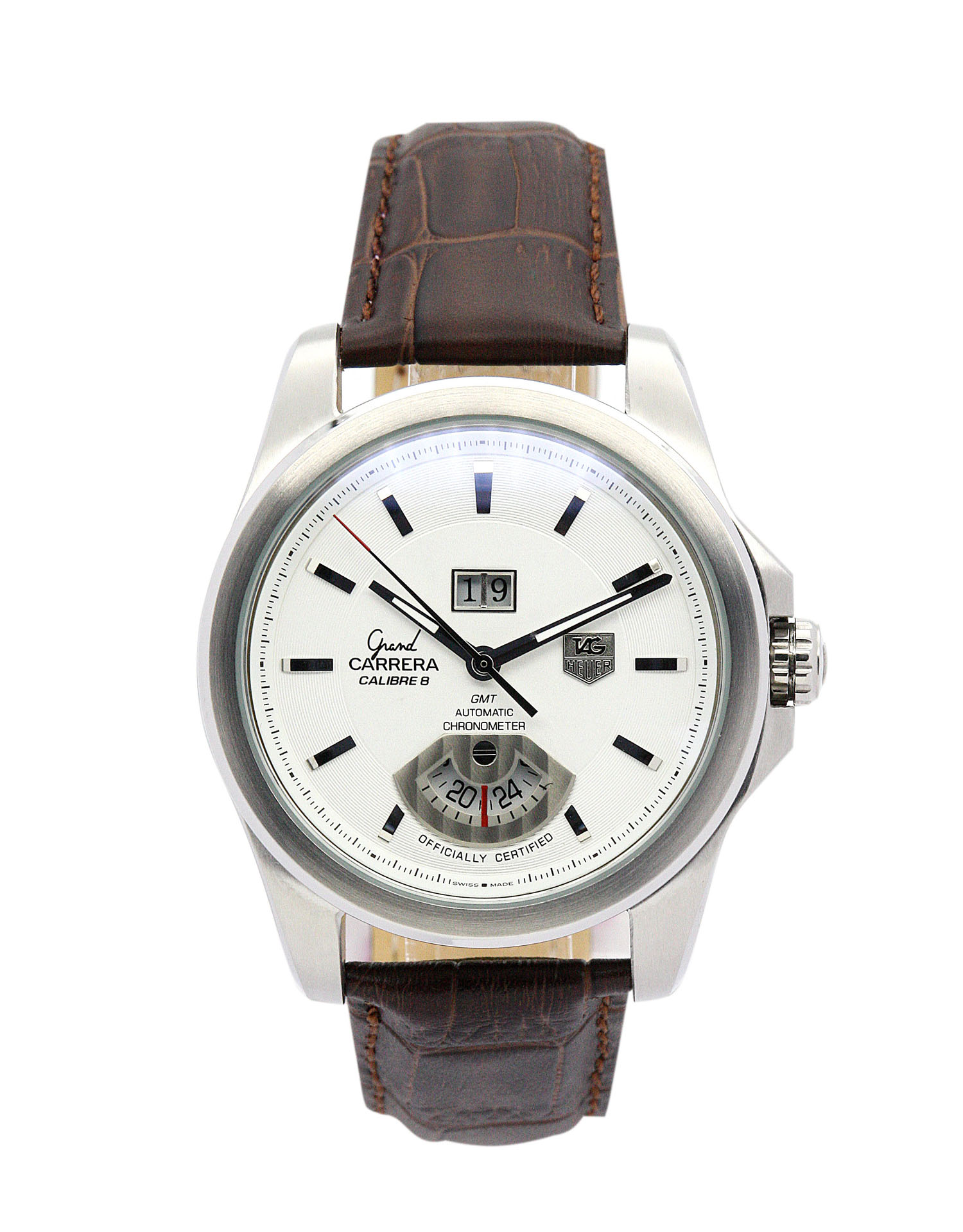 Tag Heuer Grand Carrera WAV5112.FC6231 Automatic Mens Watch, Steel Case, Baton Silver Dial Replica