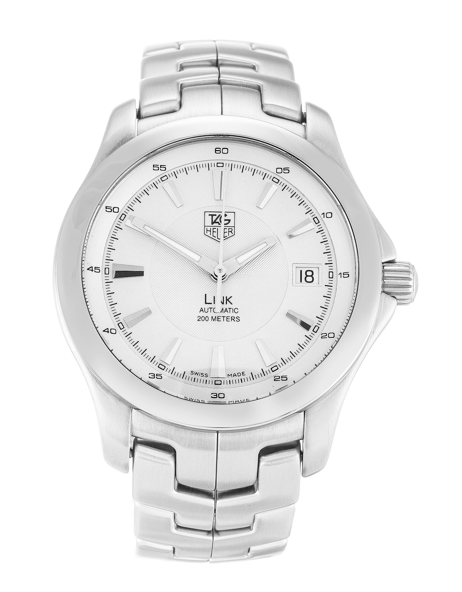 Tag Heuer Link WJF2111.BA0570 Mens Automatic Watch, 39mm Steel Case, Baton Dial, Water Resistant
