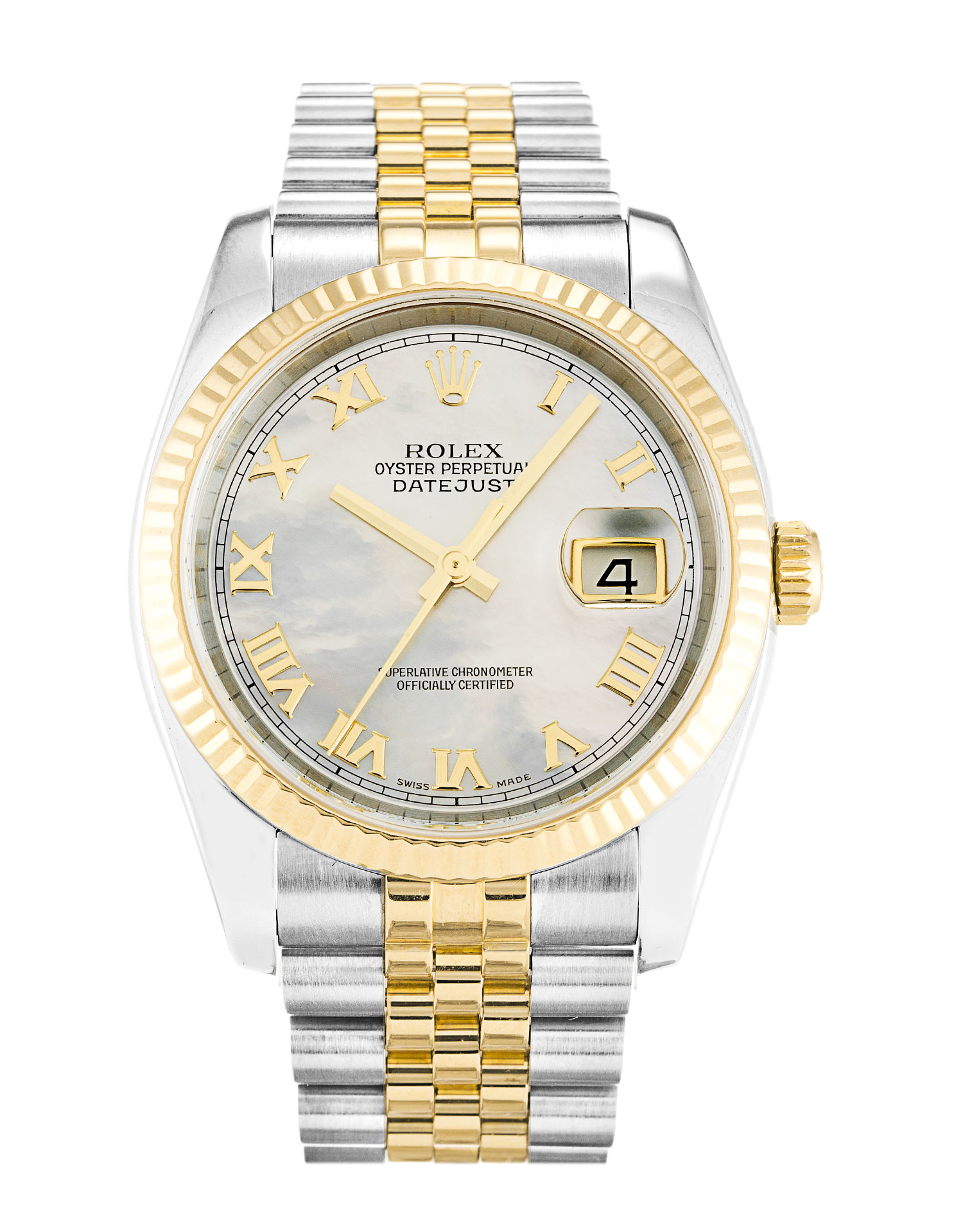 Rolex Datejust 116233 - Automatic - 36 MM - Steel & Yellow Gold - Mother of Pearl Roman Numeral