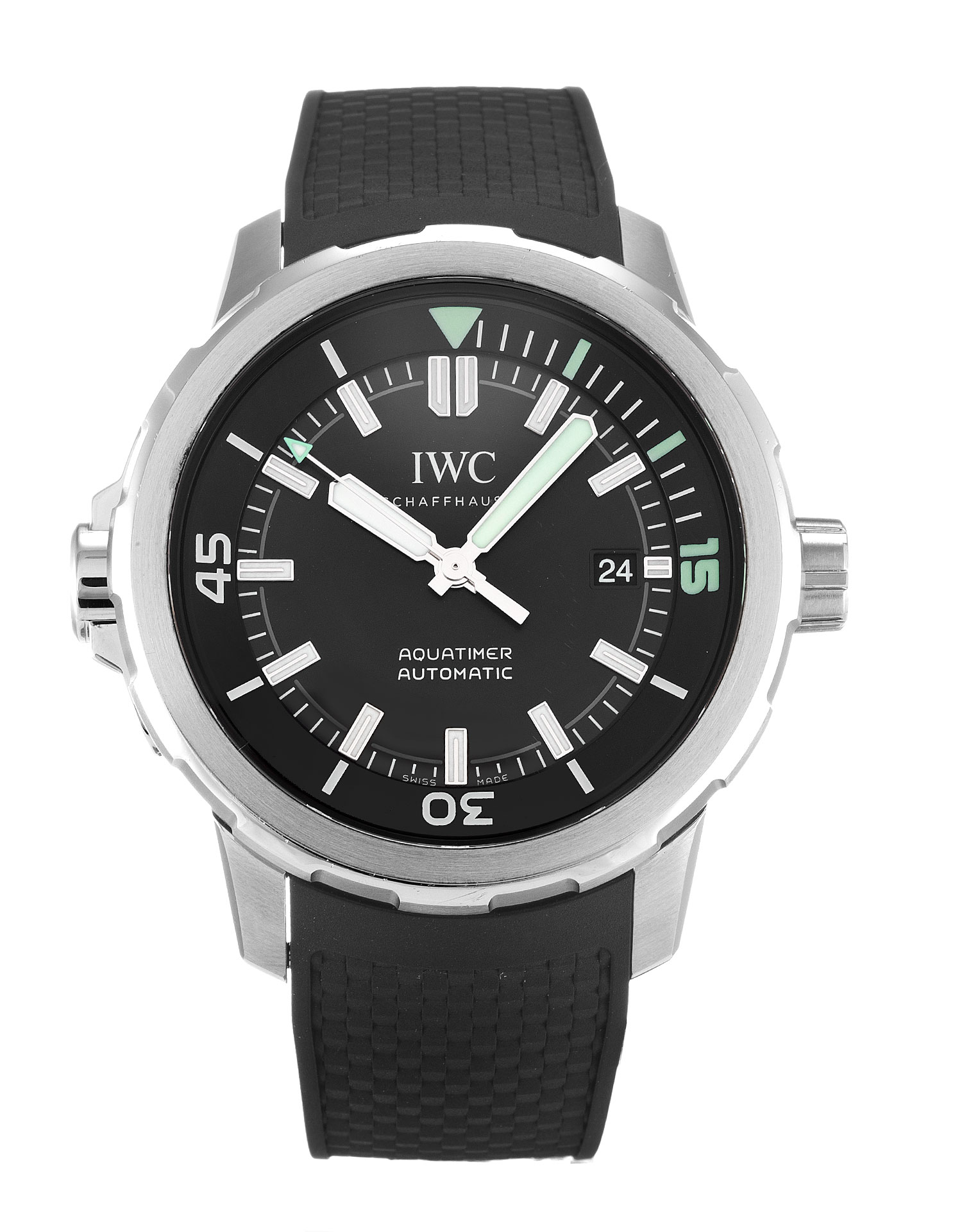 IWC AQUATIMER IW329001 Replica Watch, Automatic, 42MM Steel Case, Black Dial, Rubber Strap