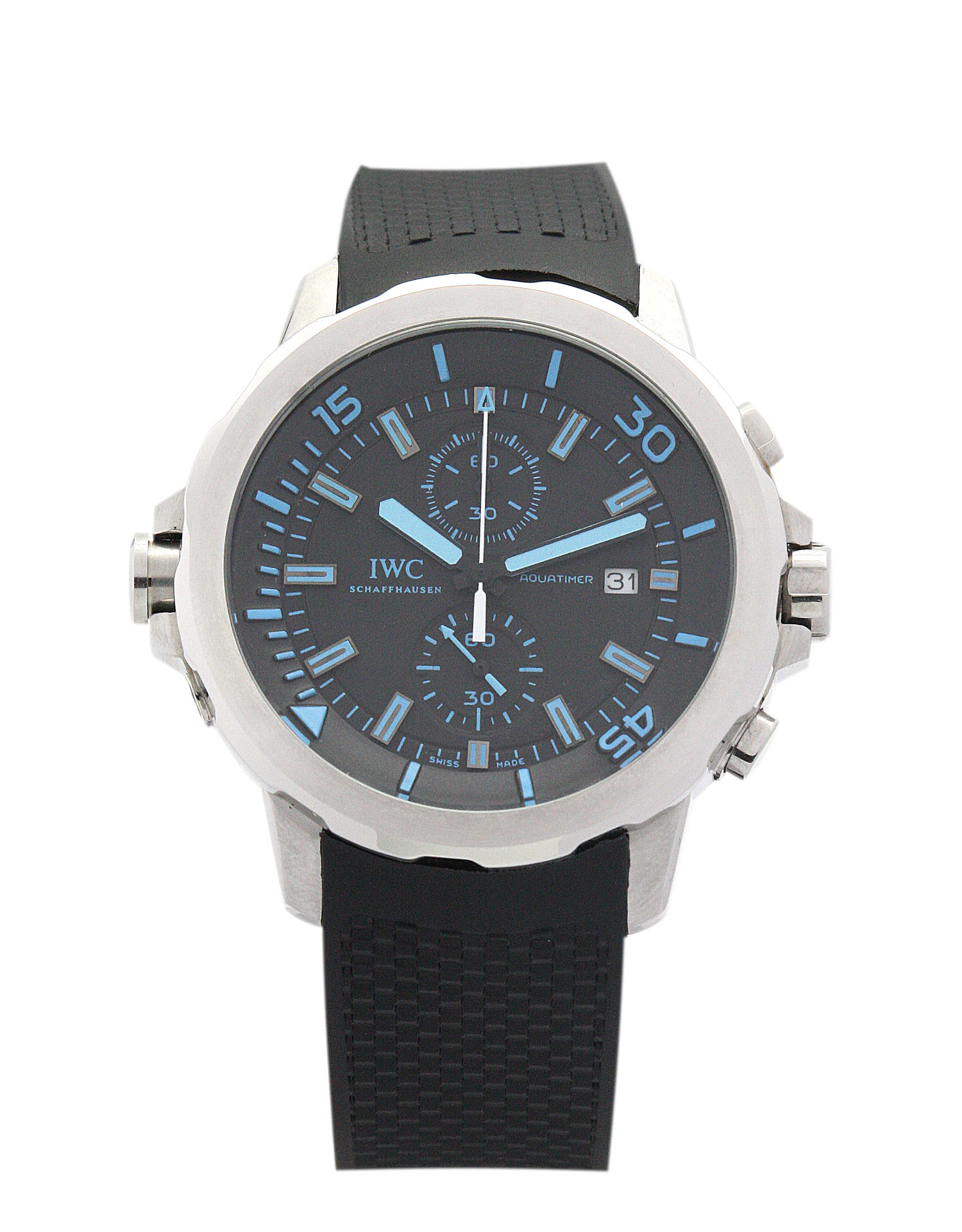 IWC Aquatimer IW329003 Mens Automatic Steel Case 42mm Black & Blue Dial Rubber Bracelet Replica