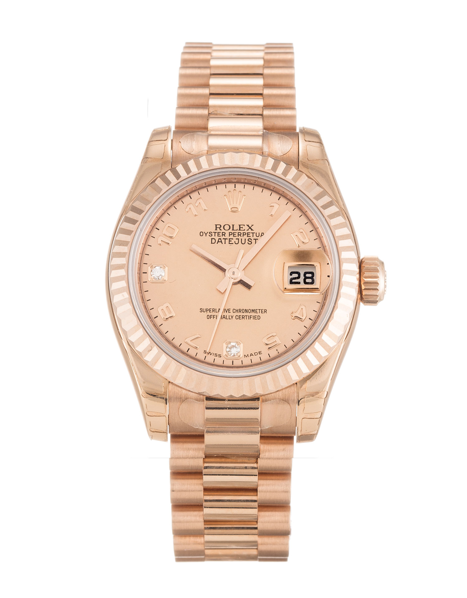 Rolex Datejust Lady 179175F Replica Watch Automatic Movement 26MM Rose Gold Mother of Pearl Dial