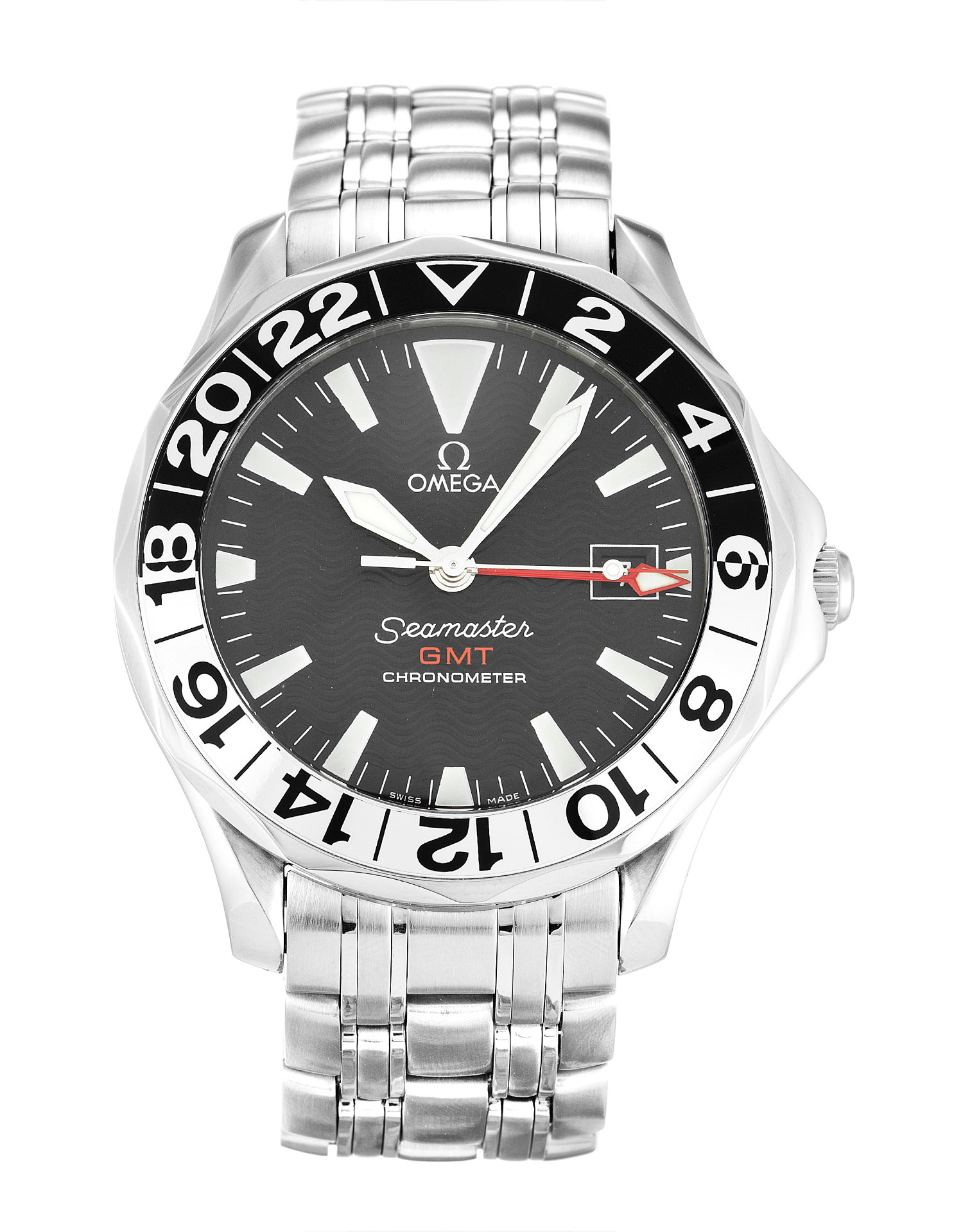 Omega Seamaster GMT 2534.50.00 Automatic Mens Watch Replica, 41mm Steel Case Baton Dial Water