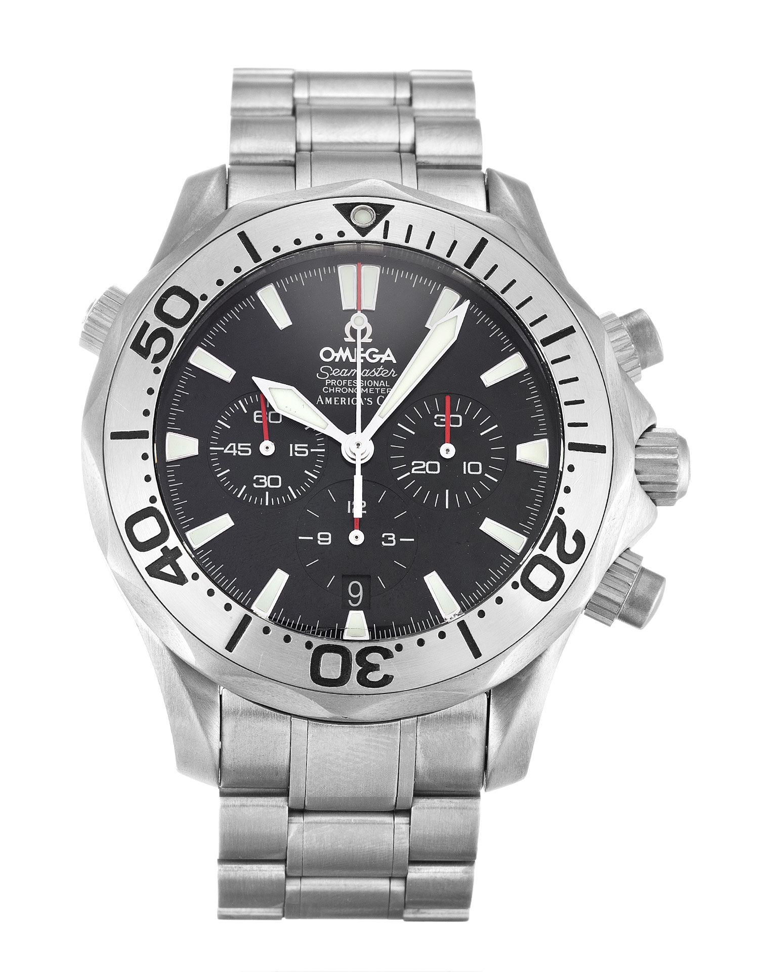 -OM-2293.50.00 - Omega Seamaster 300m Automatic Titanium Case Black Baton Dial Men's Watch