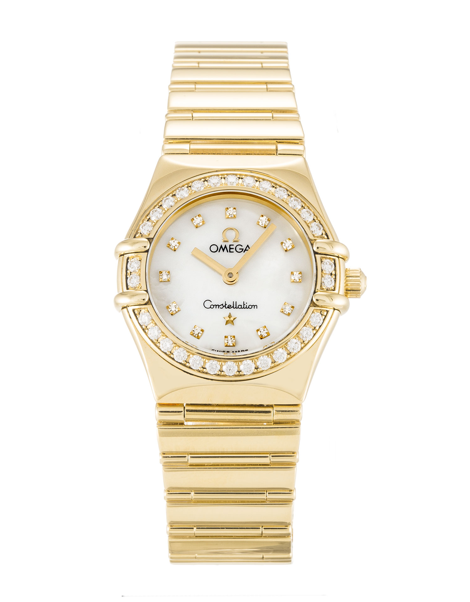 Omega My Choice Mini 1164.75.00 Replica Watch, Ladies, Quartz Movement, 22.5mm Yellow Gold Diamond