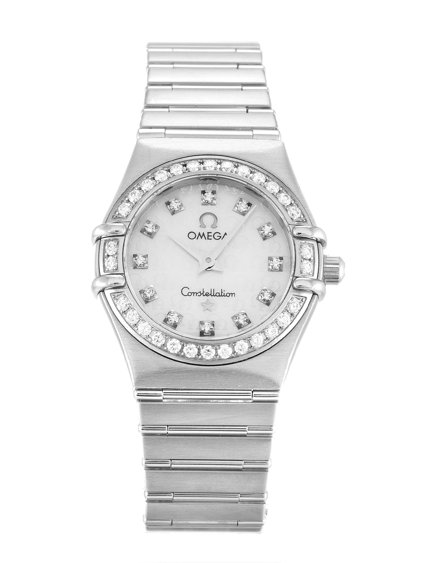Omega Constellation Mini 1460.75.00 Ladies Watch, Quartz Movement, 22.5mm Diamond Case, Mother of