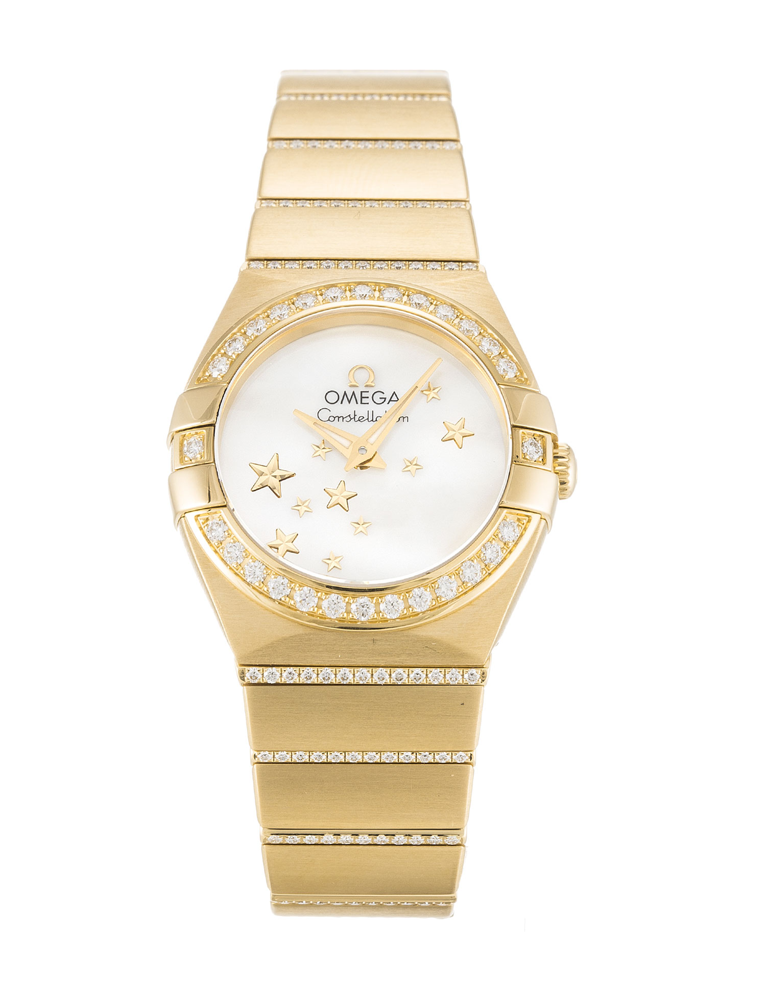 Omega Constellation 123.55.24.60.05.002 | Automatic | Yellow Gold | Diamond Set | White Mother of