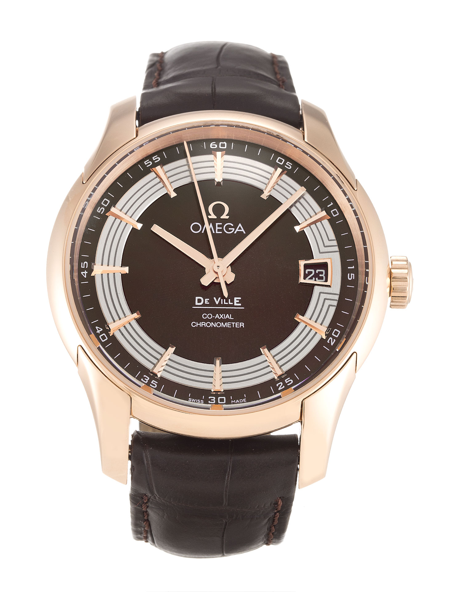 Omega De Ville Hour Vision 431.63.41.21.13.001 - Automatic - 41 MM Red Gold - Brown Baton Dial
