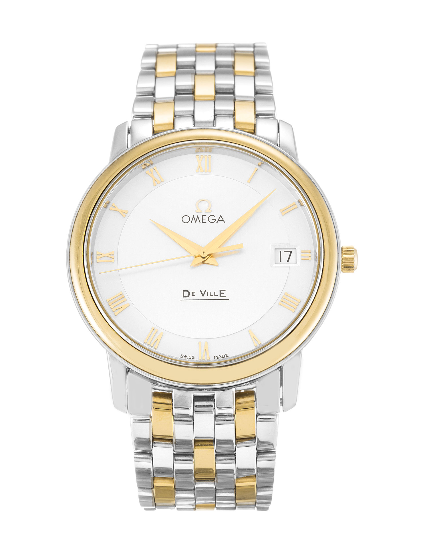 Omega De Ville Prestige 4310.32.00 Men's Quartz Watch, Steel & Yellow Gold Case, Roman Numeral