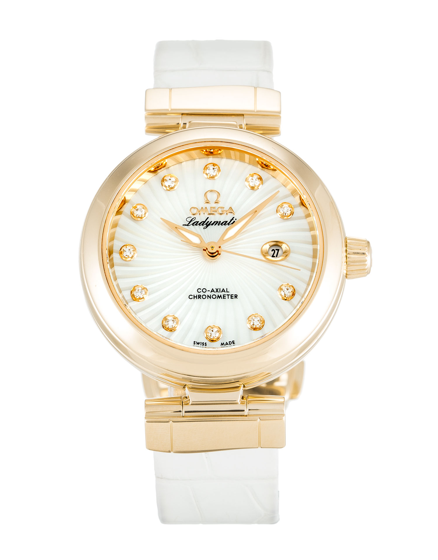 Omega De Ville Ladymatic 425.63.34.20.55.001 Replica Watch, Automatic Co-Axial, 34 MM Red Gold Case