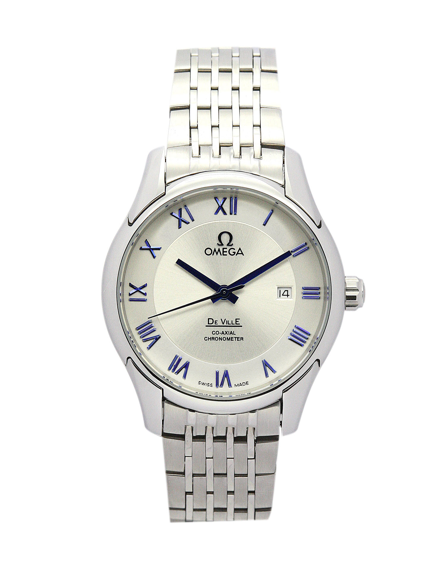 Omega De Ville Hour Vision Replica Watch, Automatic Co-Axial, 41MM Steel Case, White Dial