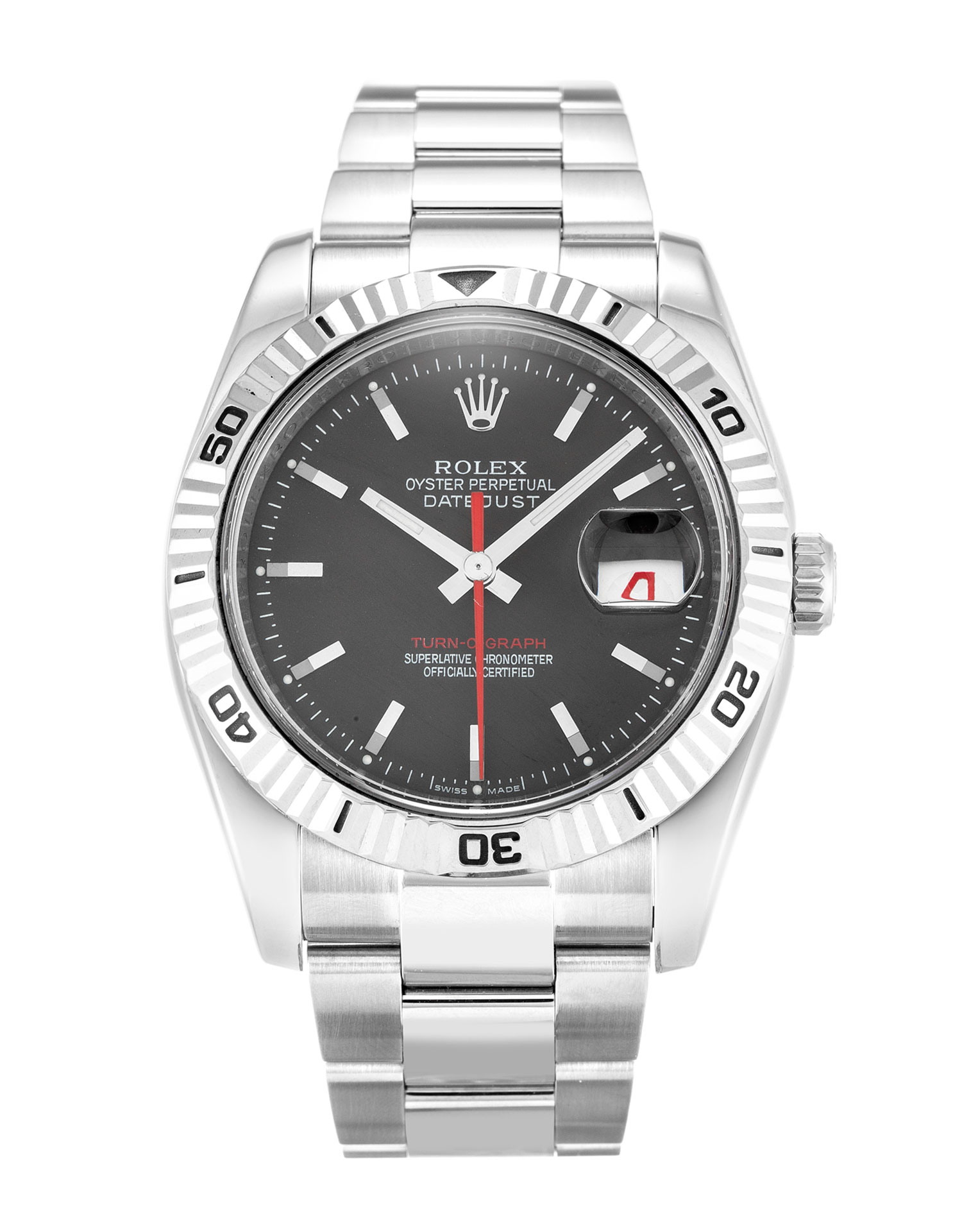 Rolex Datejust Turn-O-Graph 116264 Replica Watch Automatic 36mm Steel & White Gold Baton Dial Mens