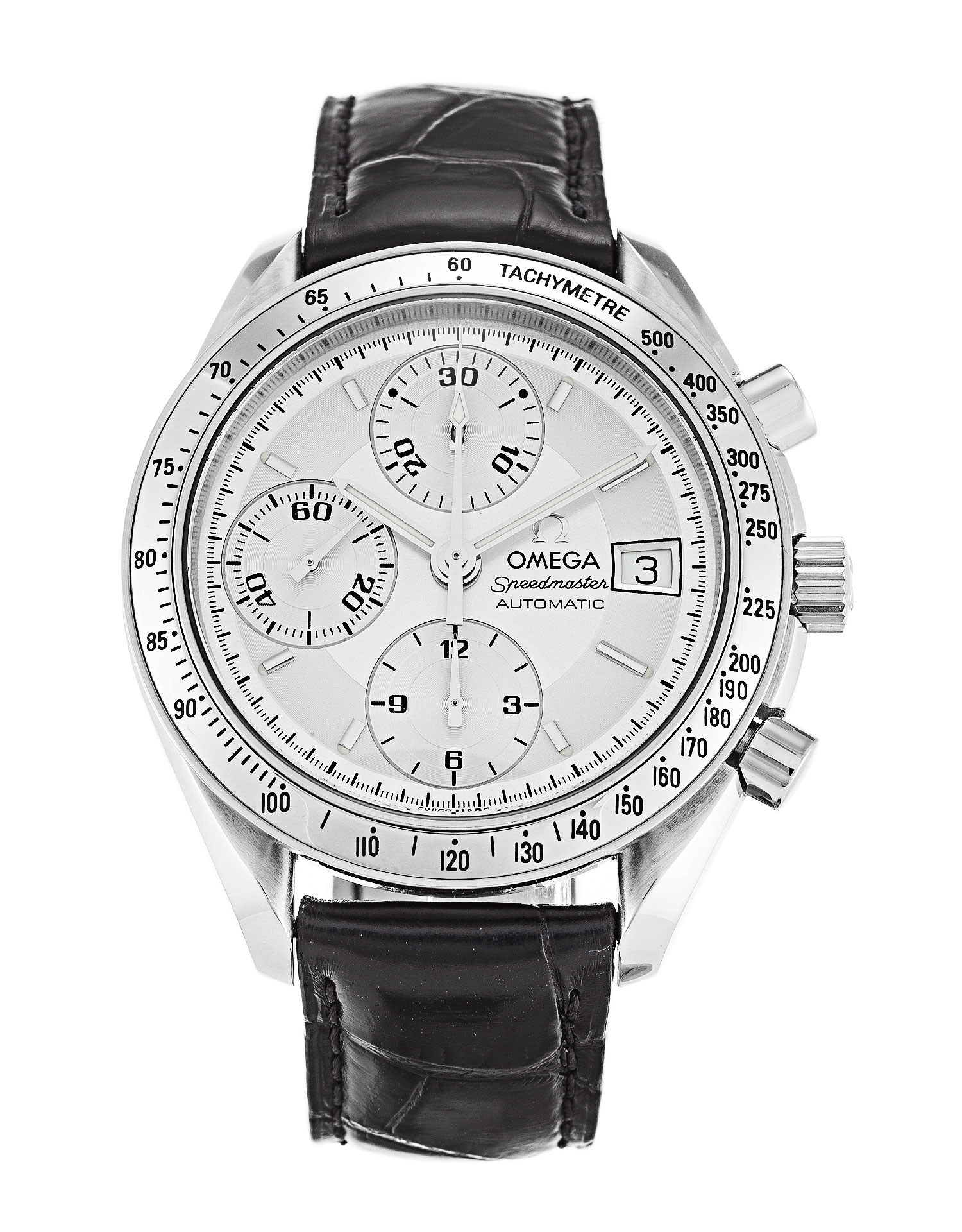 Omega Speedmaster Date 3813.30.00 Replica Watch, Automatic Movement, Silver Baton Dial, Steel Case