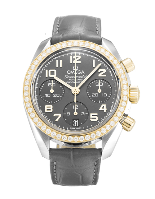 Omega Speedmaster Automatic Chrono Quartz 324.28.38.40.06 Men's Watch Steel/Yellow Gold & Diamond