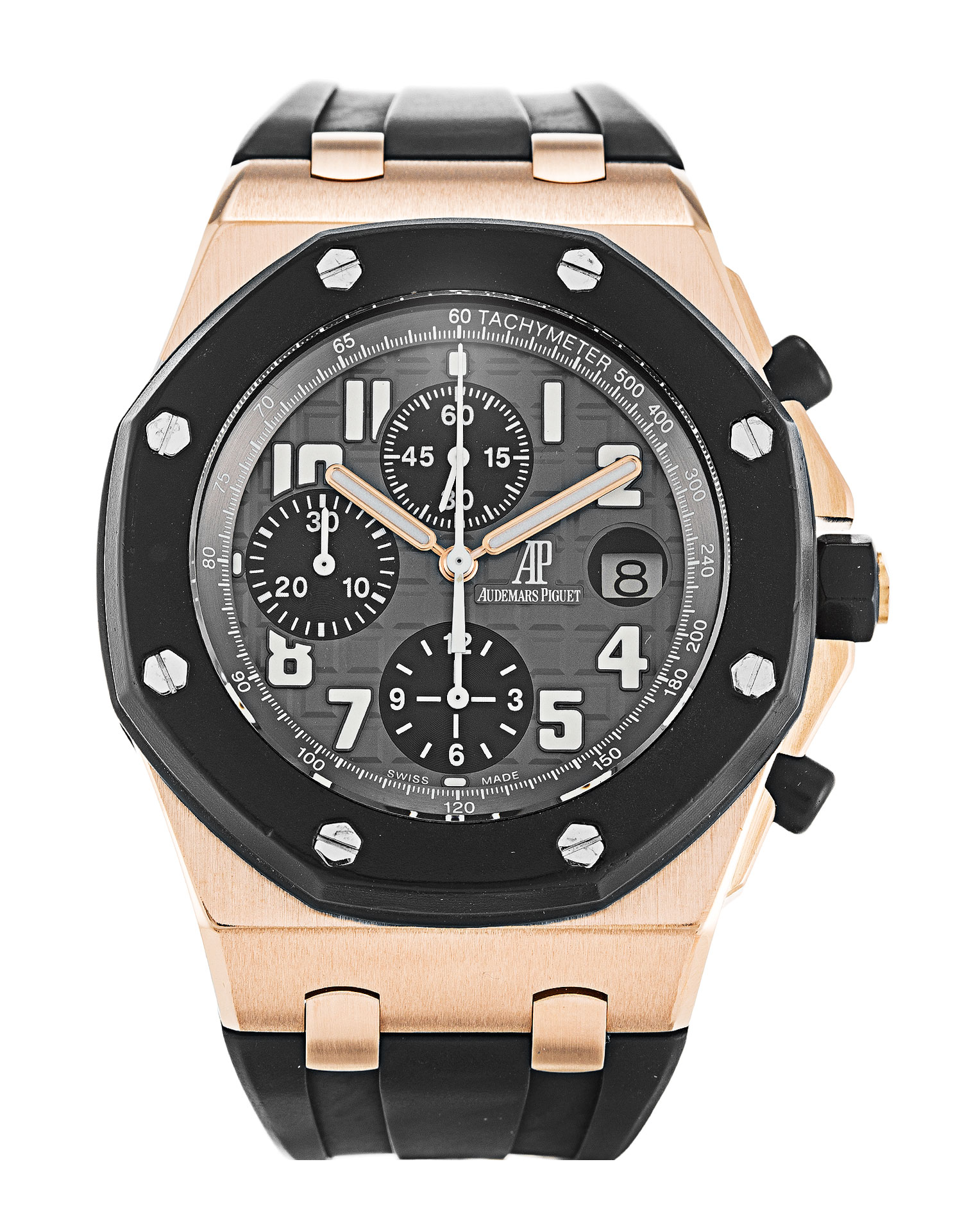 Audemars Piguet RO Offshore 25940OK.OO.D002CA.01 | Quartz | 44mm Rose Gold | Rubber | Grey Arabic