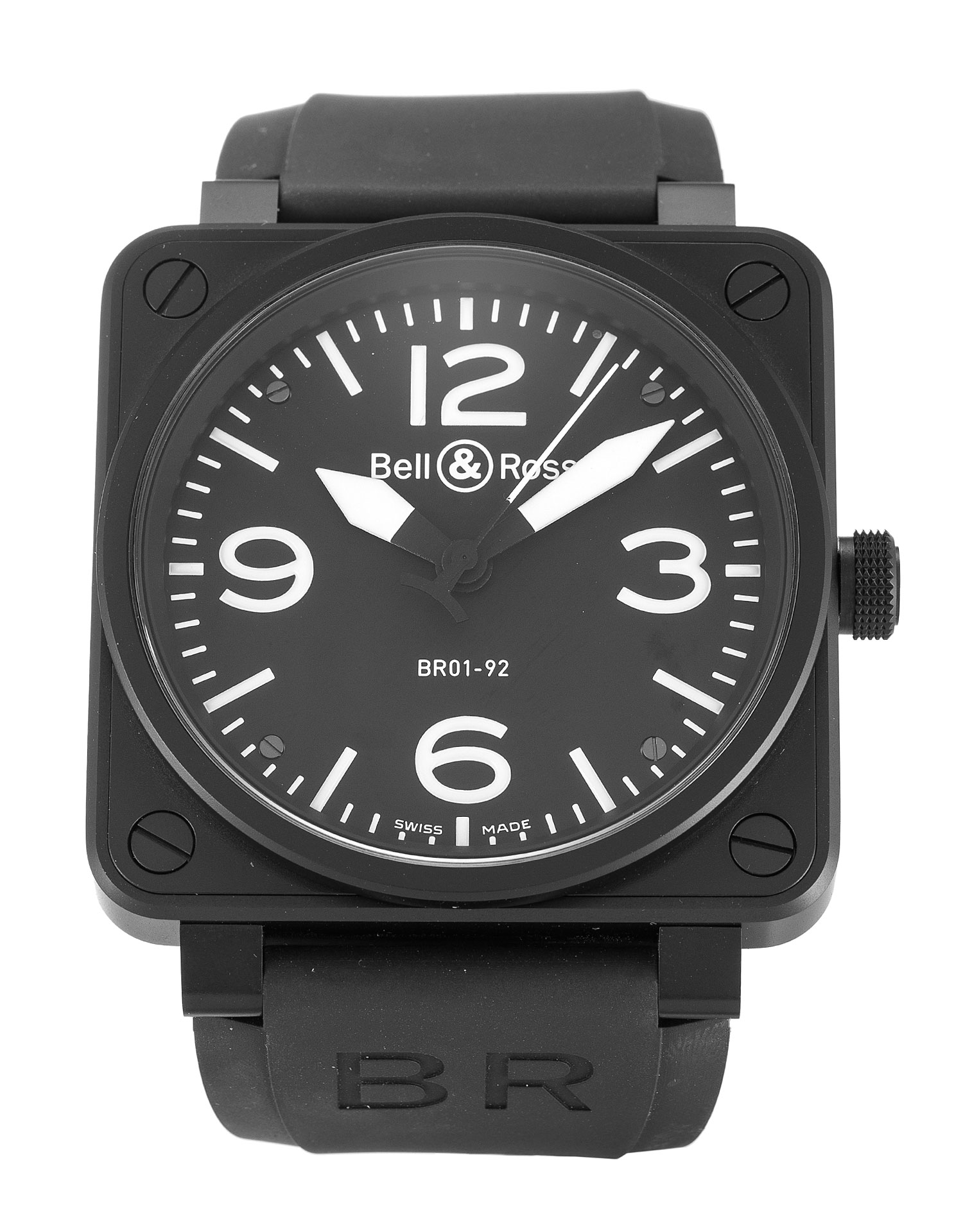 Bell Ross BR01-92 Carbon Replica Watch, Automatic Movement, 46mm Steel Case, Black Arabic Dial
