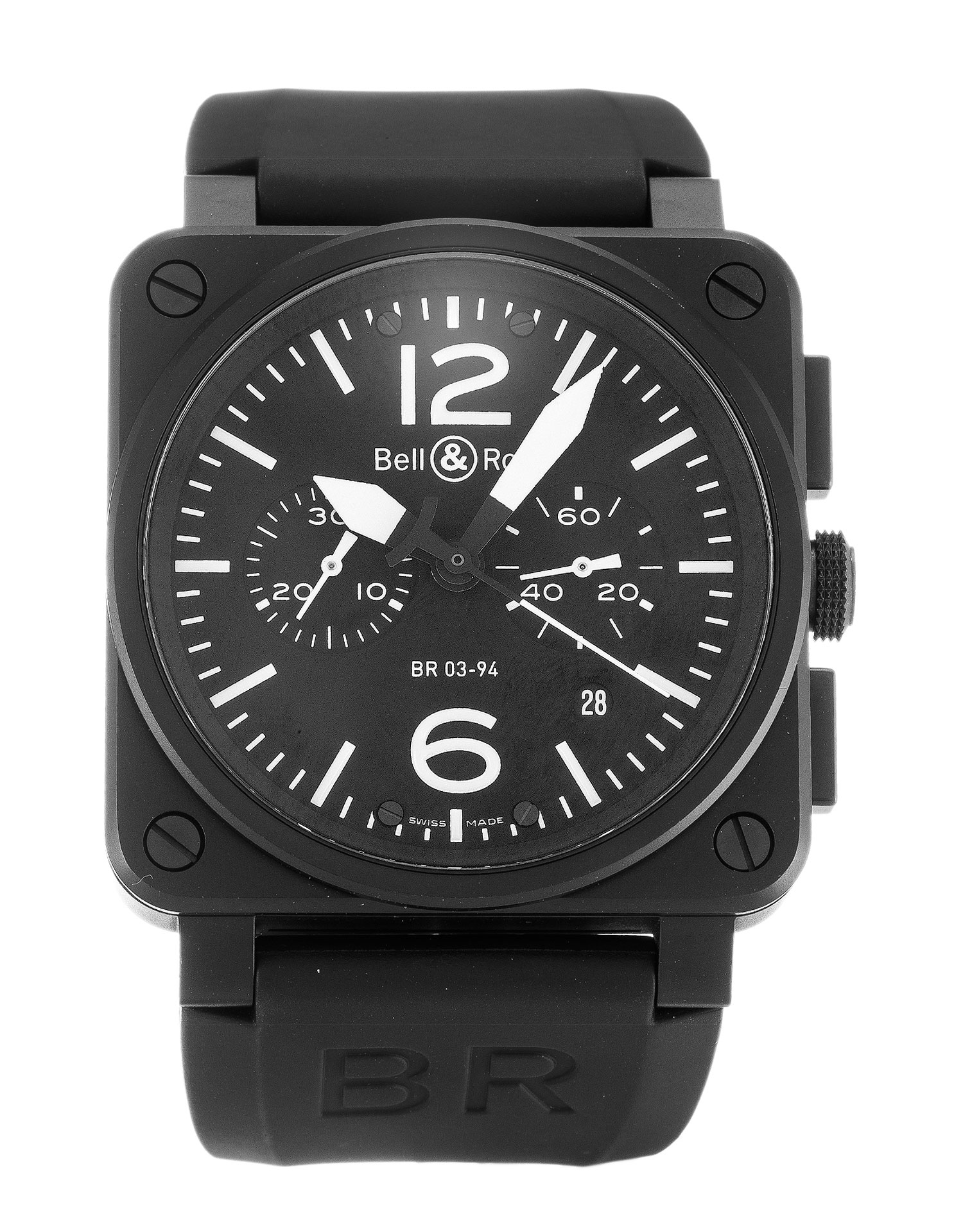 Bell Ross BR03-94 Chronograph Carbon - Automatic - 42 MM - Carbon & Steel - Baton Dial