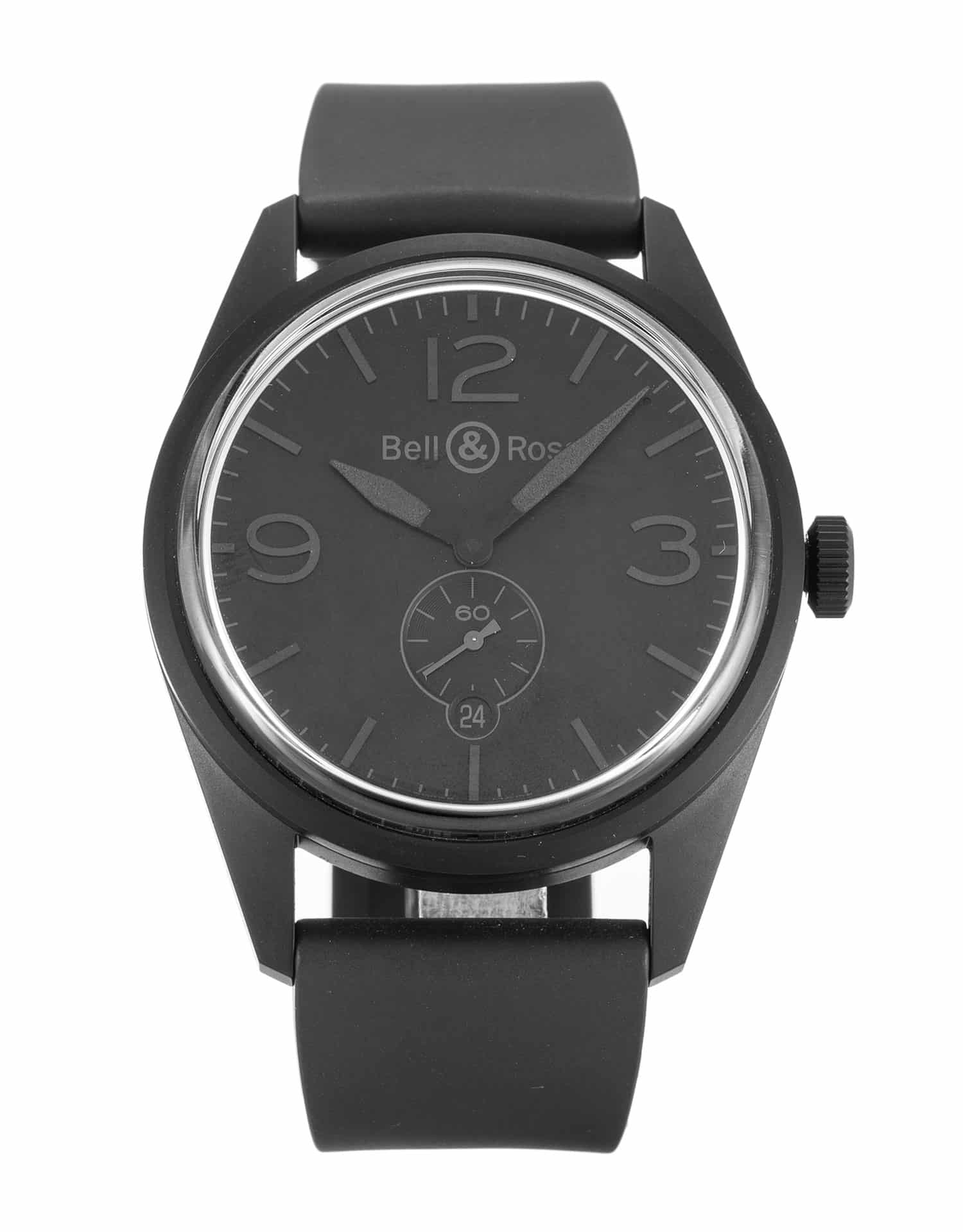Bell Ross Vintage 123 PHANTOM, Automatic, 40MM Ceramic Black, Rubber Black Bracelet, Water
