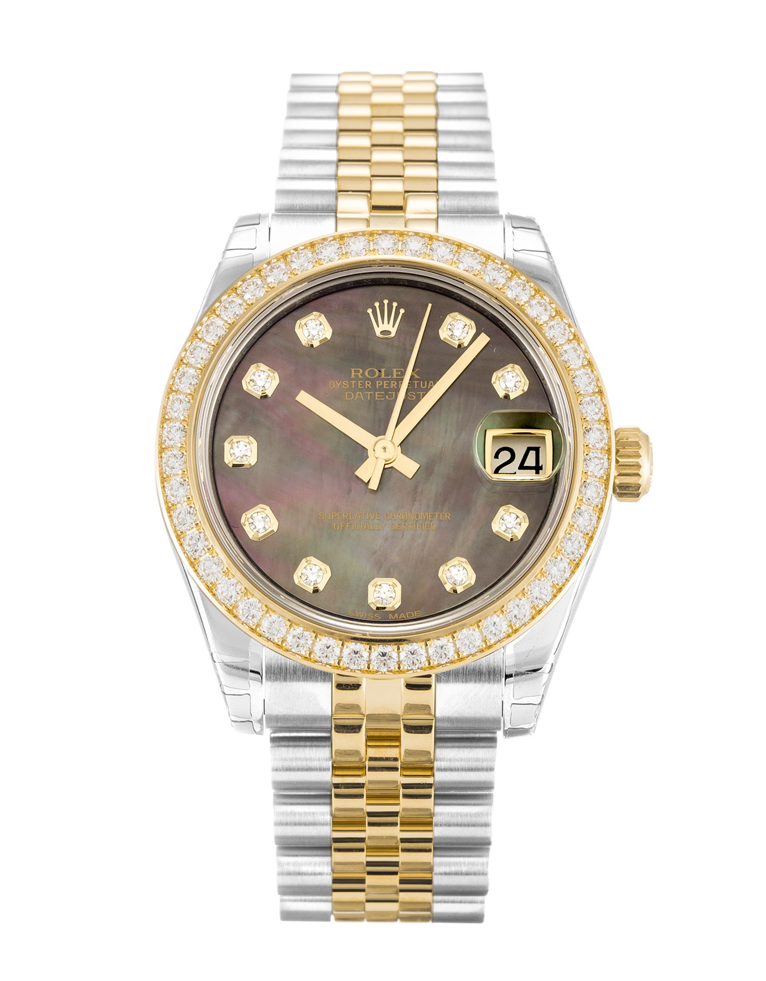 Rolex Datejust Lady 178383 Automatic Steel | Mother of Pearl Black & Diamond Replica Watch
