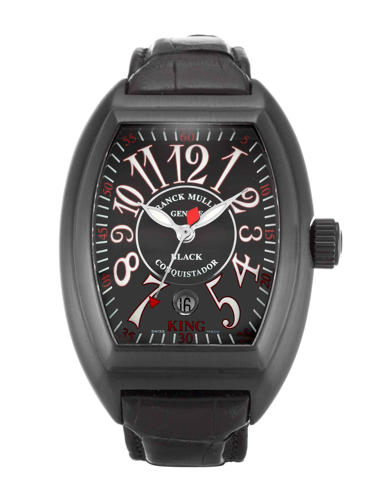 Franck Muller Conquistador 8005 K SC NR Mens Automatic Watch, 38mm Steel Case Black PVD Bracelet