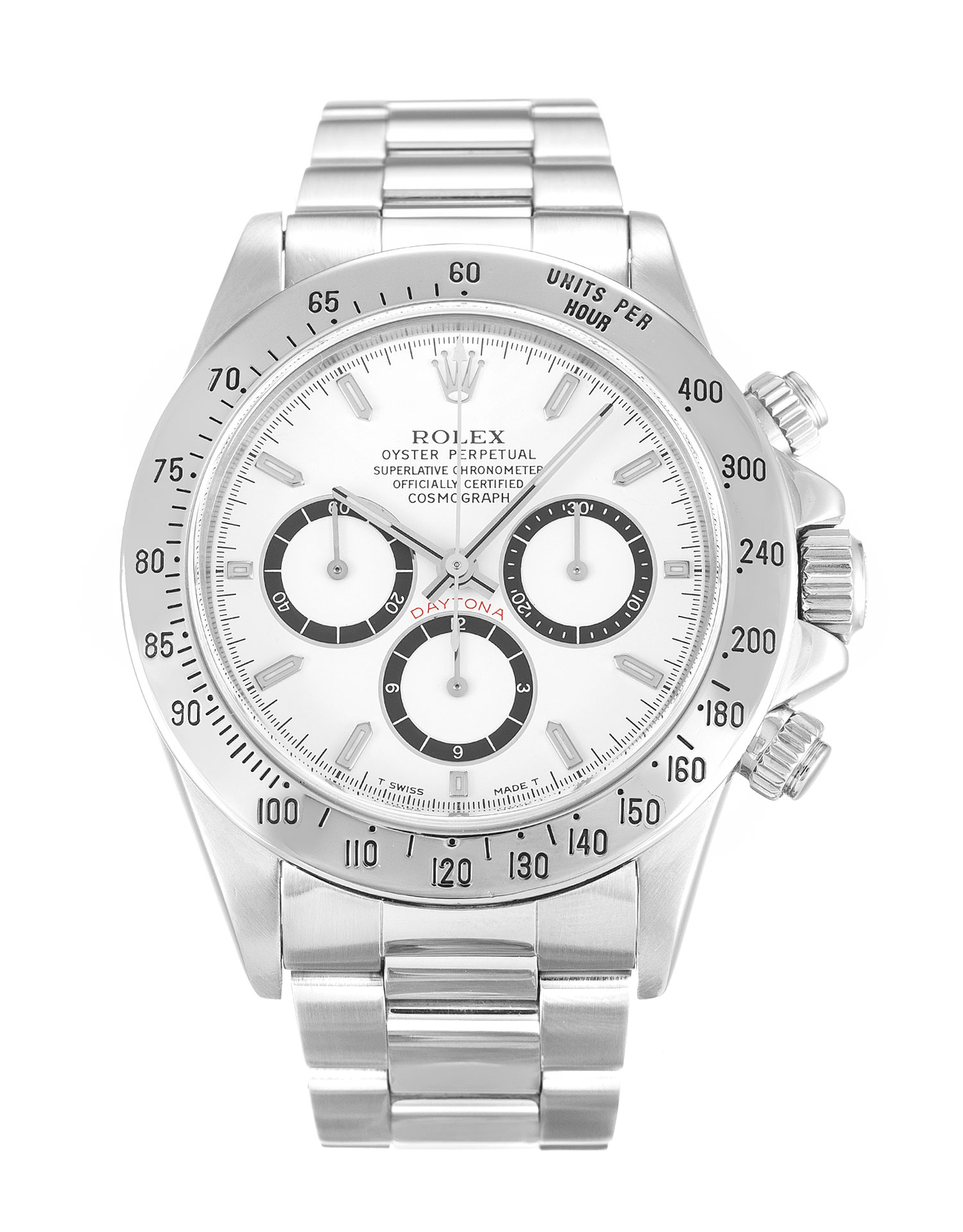 Rolex Daytona 16520-40 MM Replica Watch, Automatic, White Baton Dial, Steel Case, 40mm, Mens