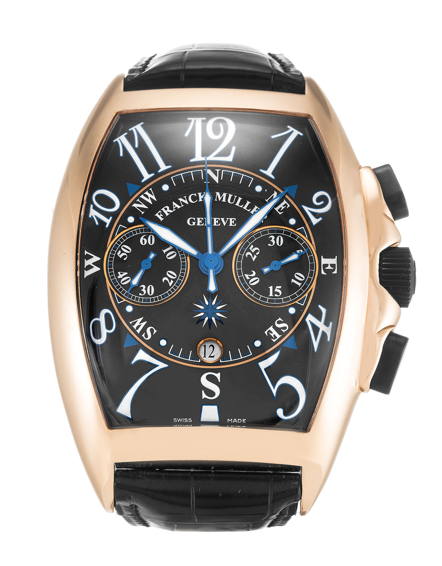 Franck Muller Mariner 9080 CC AT MAR Replica Watch, Automatic, Rose Gold & Black PVD Case, Baton