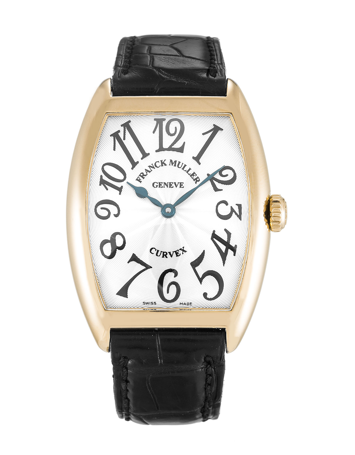 Franck Muller Sunset 7502QZ Replica Watch, Automatic, Rose Gold Case, Silver Arabic Dial, Mens
