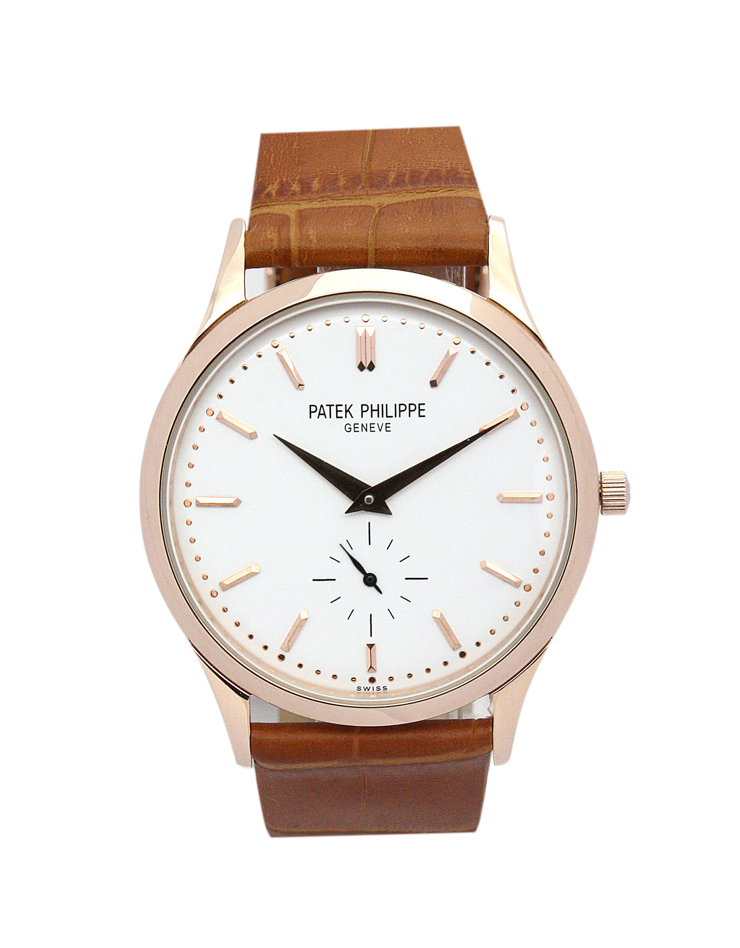 Patek Philippe Calatrava 5123R-001 Mens Watch, Manual Movement, 38MM Rose Gold Case, Baton Dial