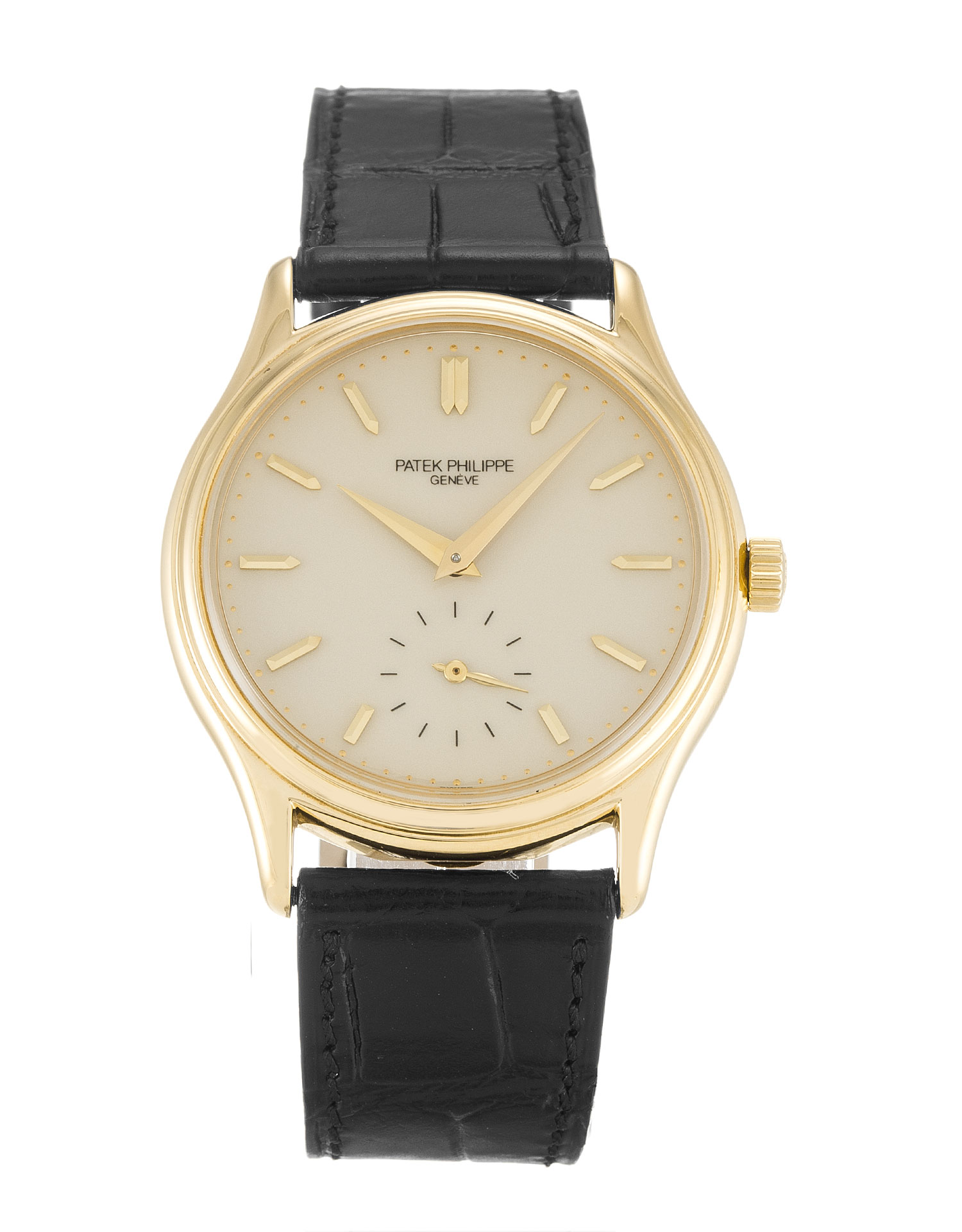 Patek Philippe CALATRAVA 3923 Manual Watch, 40MM Gold Case, White Baton Dial, Unisex