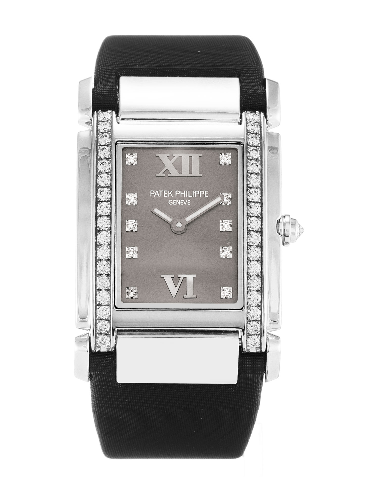 Patek Philippe Twenty-4 4920G - Automatic - White Gold - Diamond Set - Grey Dial - Ladies Replica