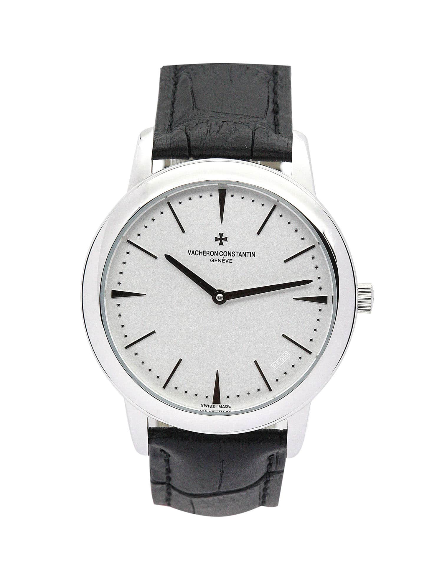 Vacheron Constantin Patrimony 81180 Mens Manual Watch, 38MM White Gold Case Baton Dial Alligator