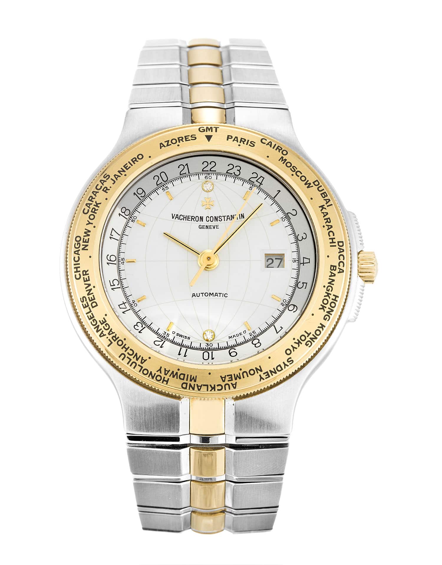 Vacheron Constantin Phidias 48200/967 Unisex Automatic 35MM Steel & Yellow Gold Diamond Dial Water