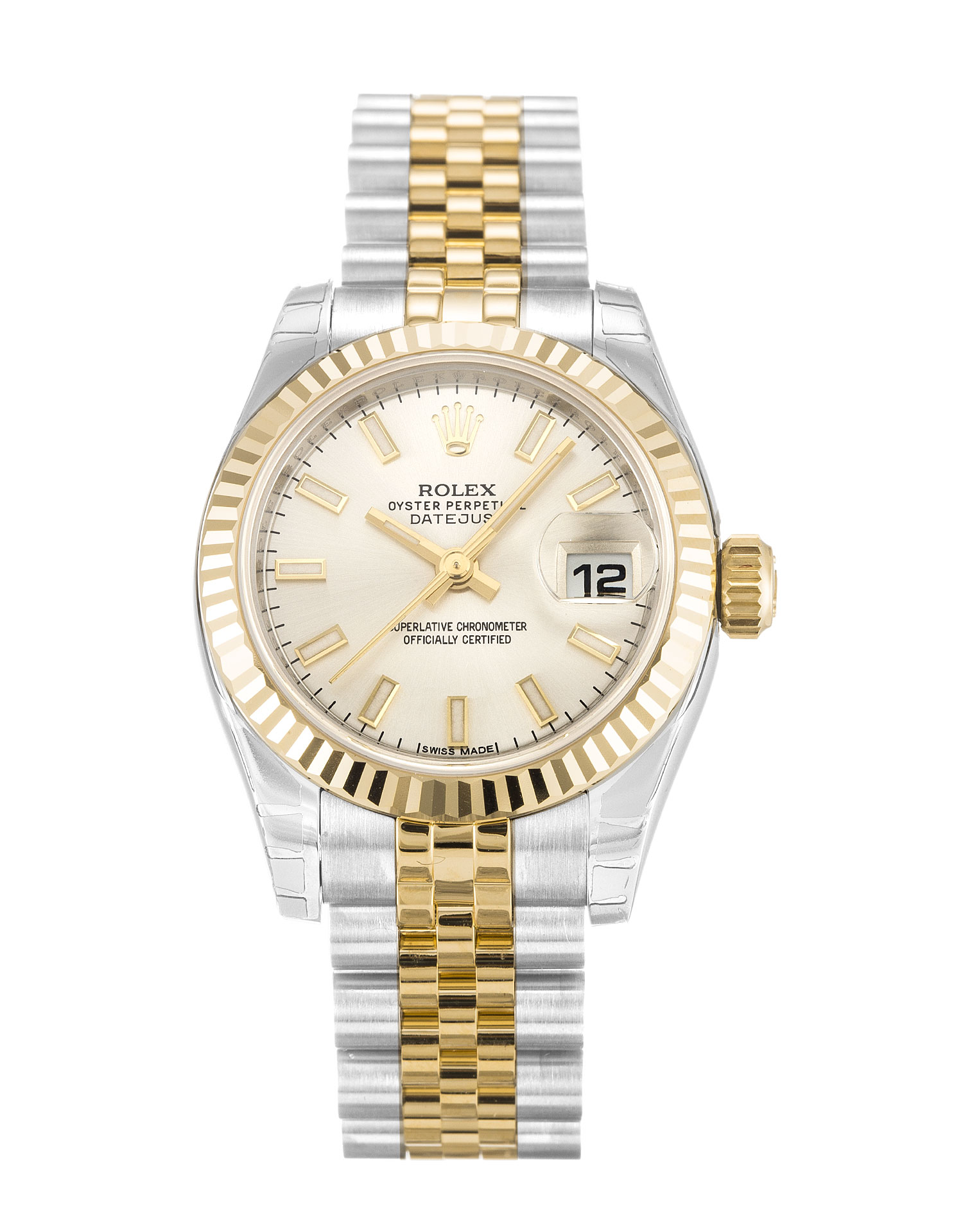 Rolex Datejust Lady 179173 Replica Watch Automatic Movement 26mm Gold Baton Dial Water Resistant