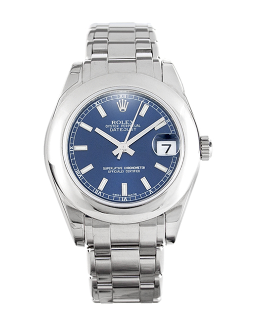 Rolex Datejust Special Edition 81209 Automatic Blue Baton Watch Replica, 31 MM White Gold Case