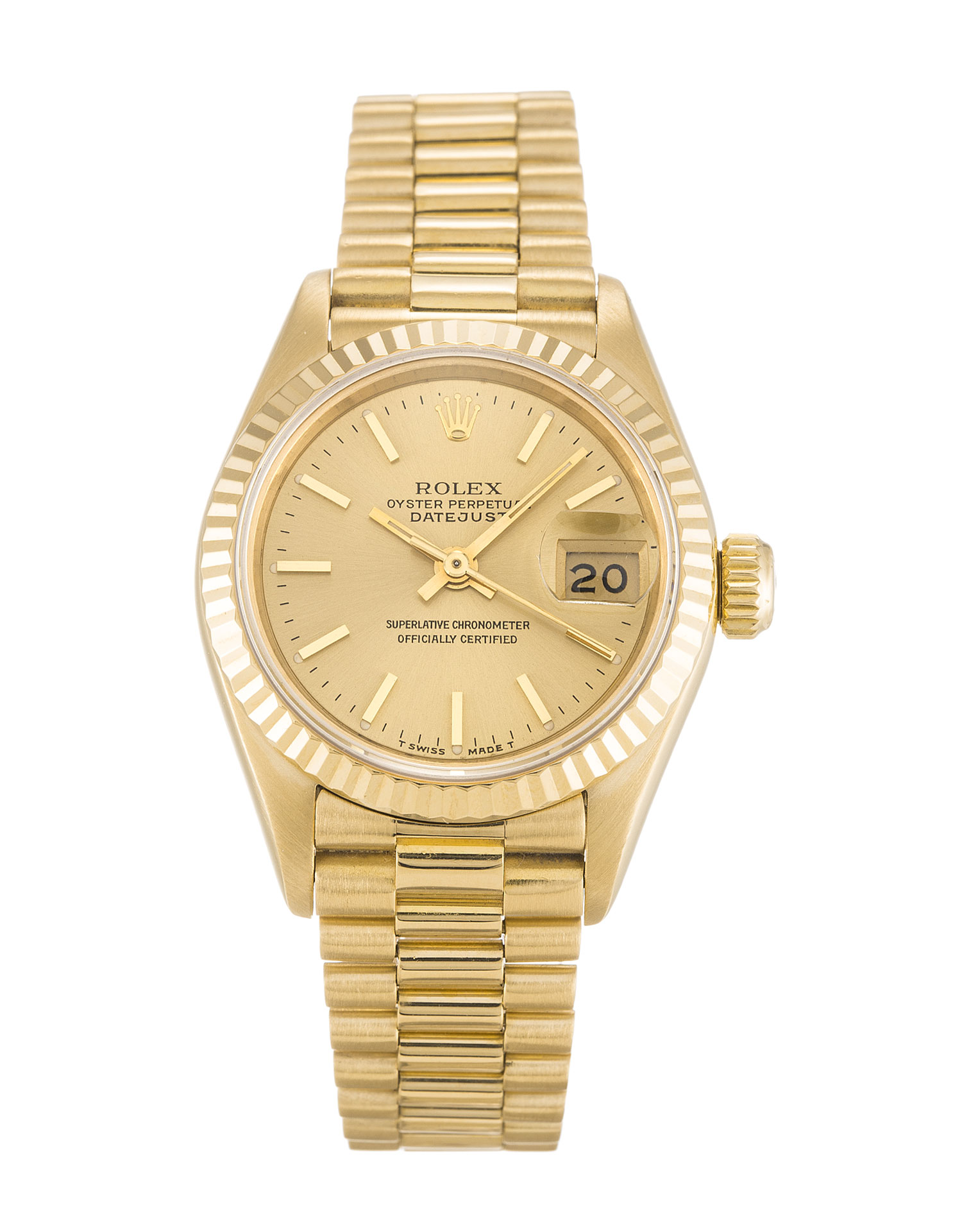 - Rolex Datejust Lady 69178 - Automatic - 26mm - Yellow Gold - Champagne Baton - Ladies Watch