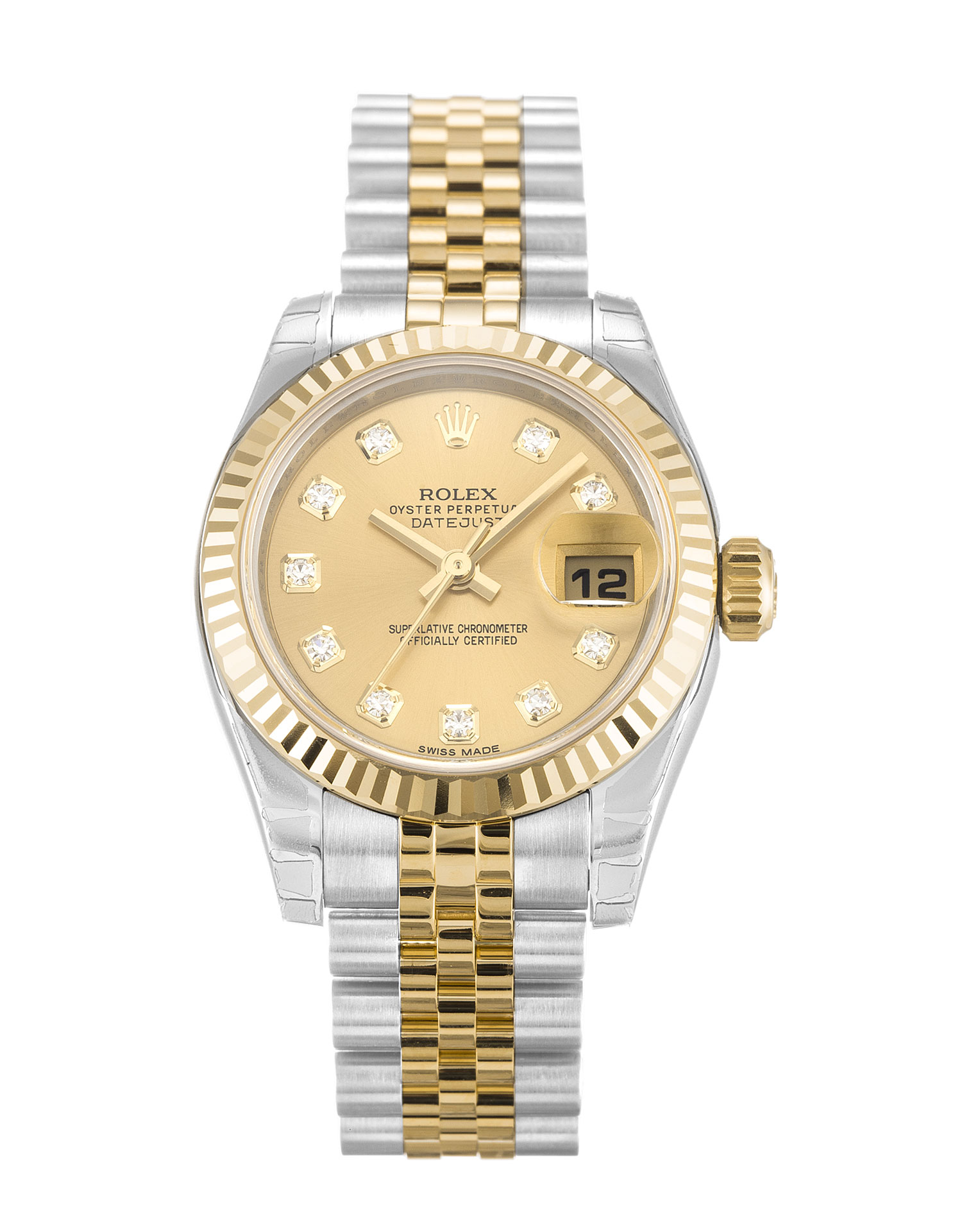 Rolex Datejust Lady 179173 - Automatic - 26 MM - Steel & Yellow Gold - Champagne Diamond - Replica
