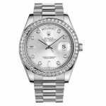 Rolex Day-Date Platinum 118346 - Automatic - 36mm - Stainless Steel - Blue Diamond Dial - Replica