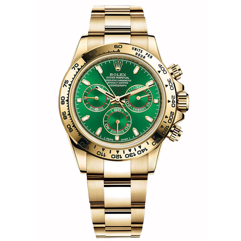 Rolex Daytona Green 116508 Automatic, 40mm Stainless Steel Gold Plated, Green Dial, Mens Watch