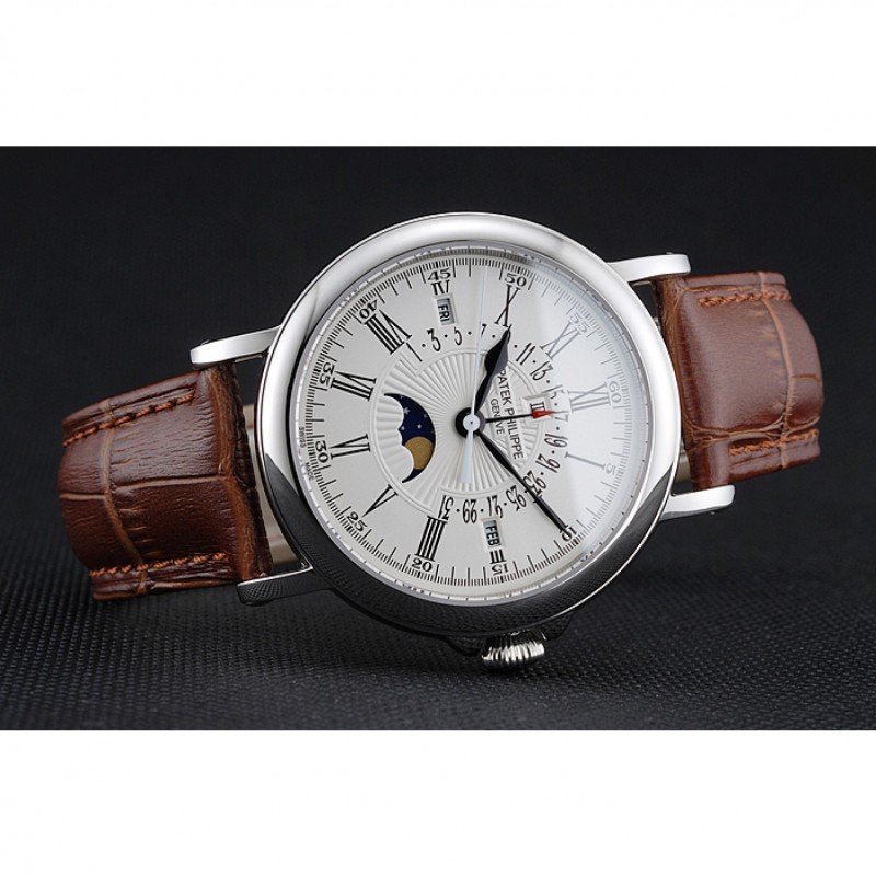 Patek Philippe Perpetual Calendar 1454149 Replica Watch, Japanese Quartz, White Dial, Stainless