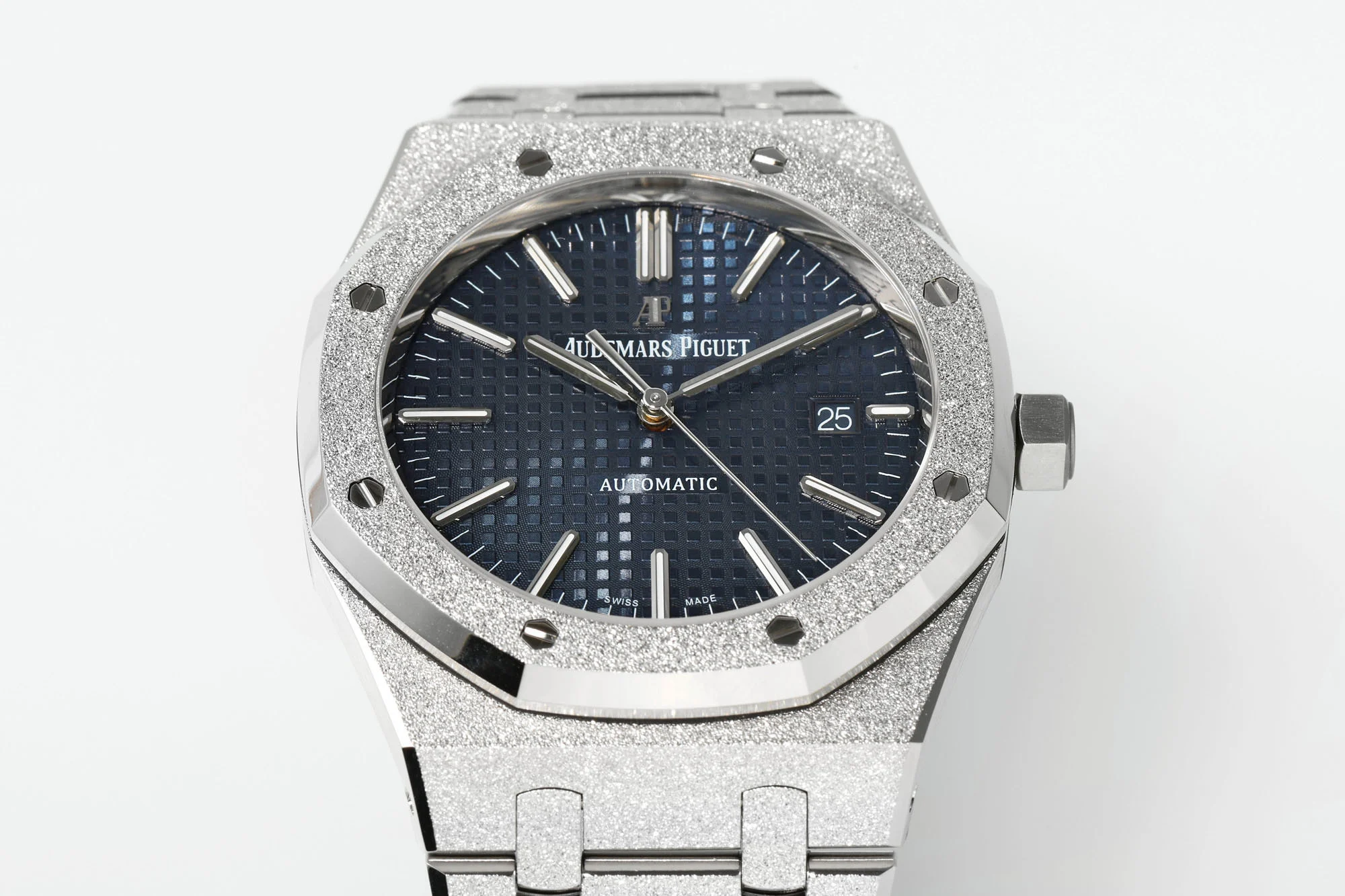 Royal Oak 15410 Frosted SS/SS Blue Textured Dial APSF SA3120 Super Clone