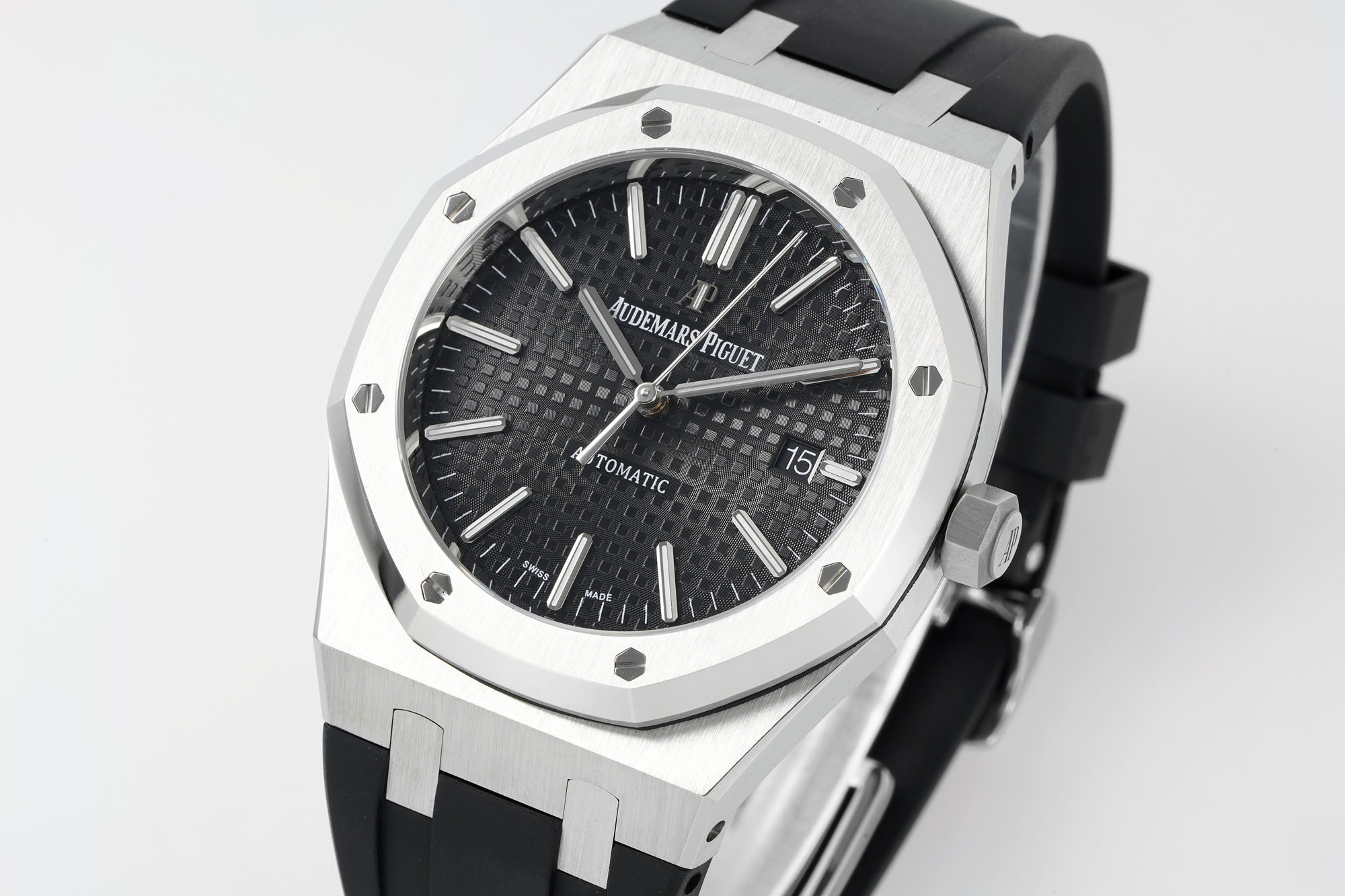 Royal Oak 15400 1:1 Best Edition SS/RU Black Textured Dial APSF SA3120 Super Clone